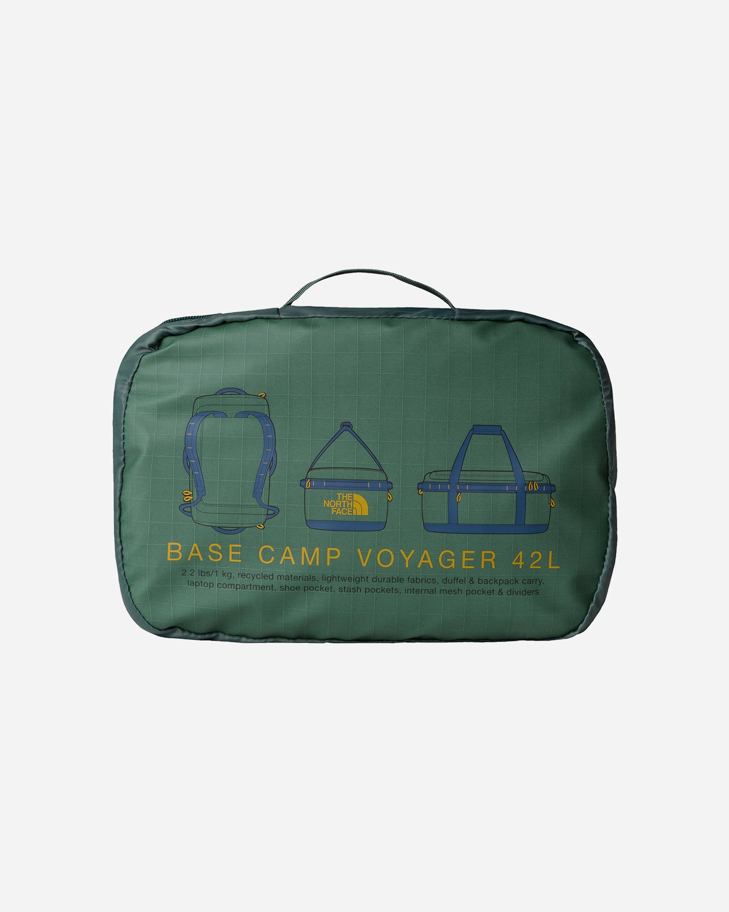 Borsa THE NORTH FACE BASE CAMP VOYAGER DUFFEL 42L  - Verde - 4 | Cisalfa Sport