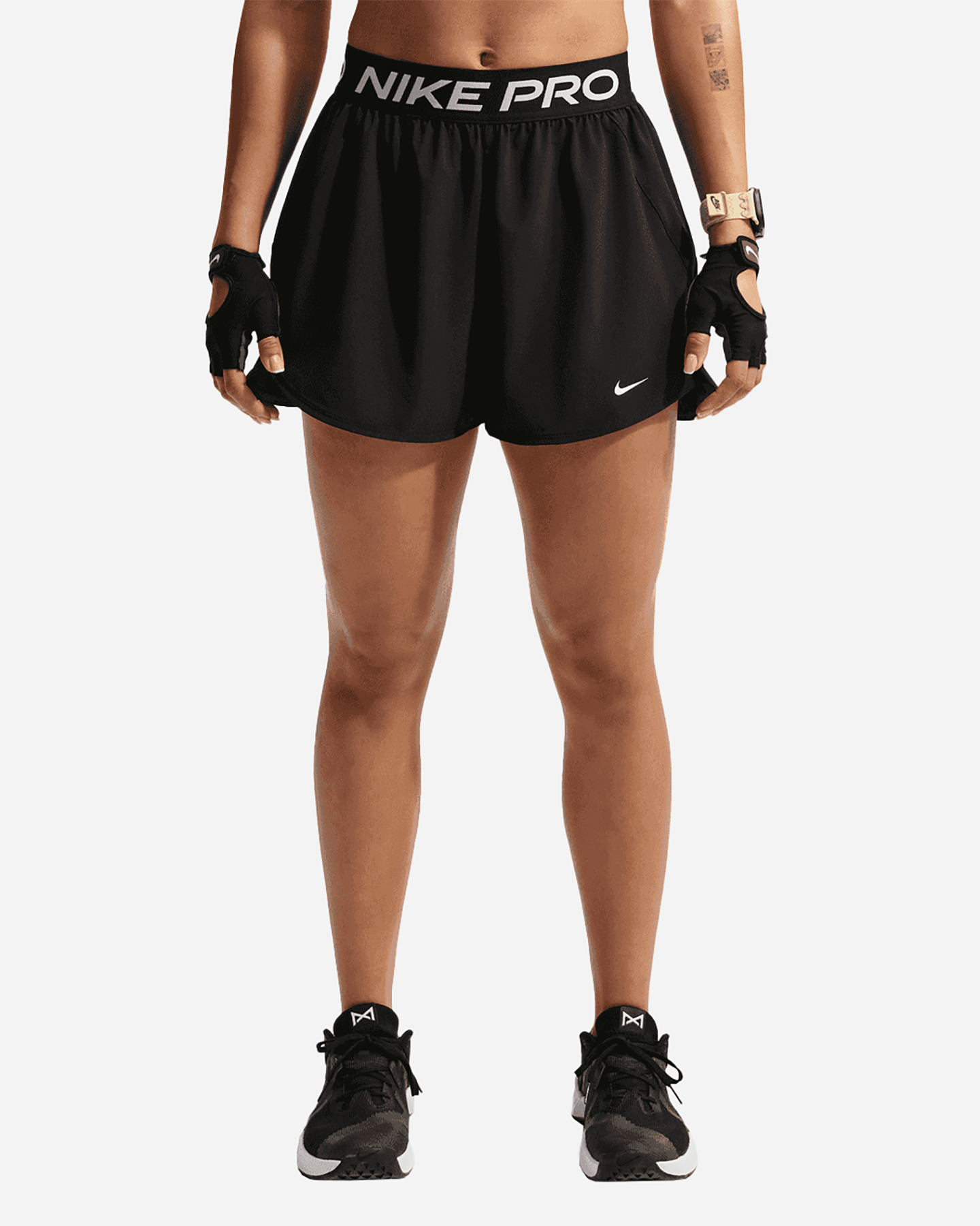 Pro 2in1 Logo W - Short Training - Donna - Nero