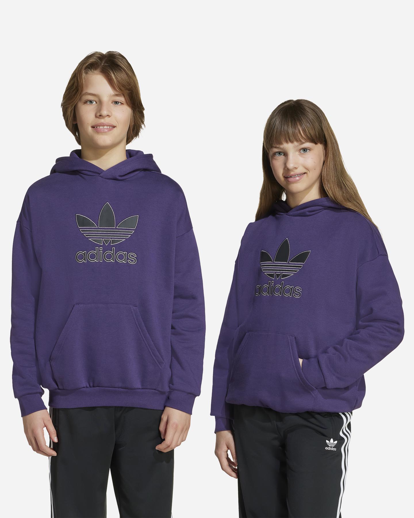 Felpa ADIDAS BIG LOGO JR - Viola - 4 | Cisalfa Sport