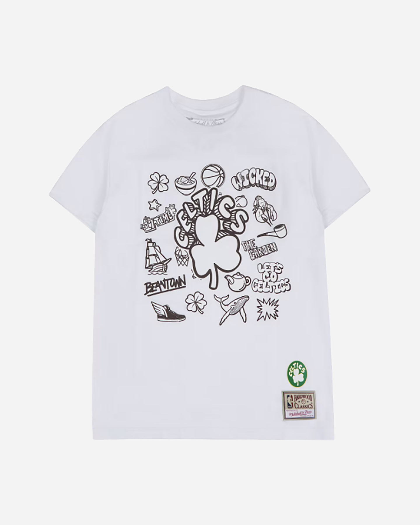 Abbigliamento basket MITCHELL&NESS NBA BOSTON CELTICS DOODLE M - Bianco - 0 | Cisalfa Sport