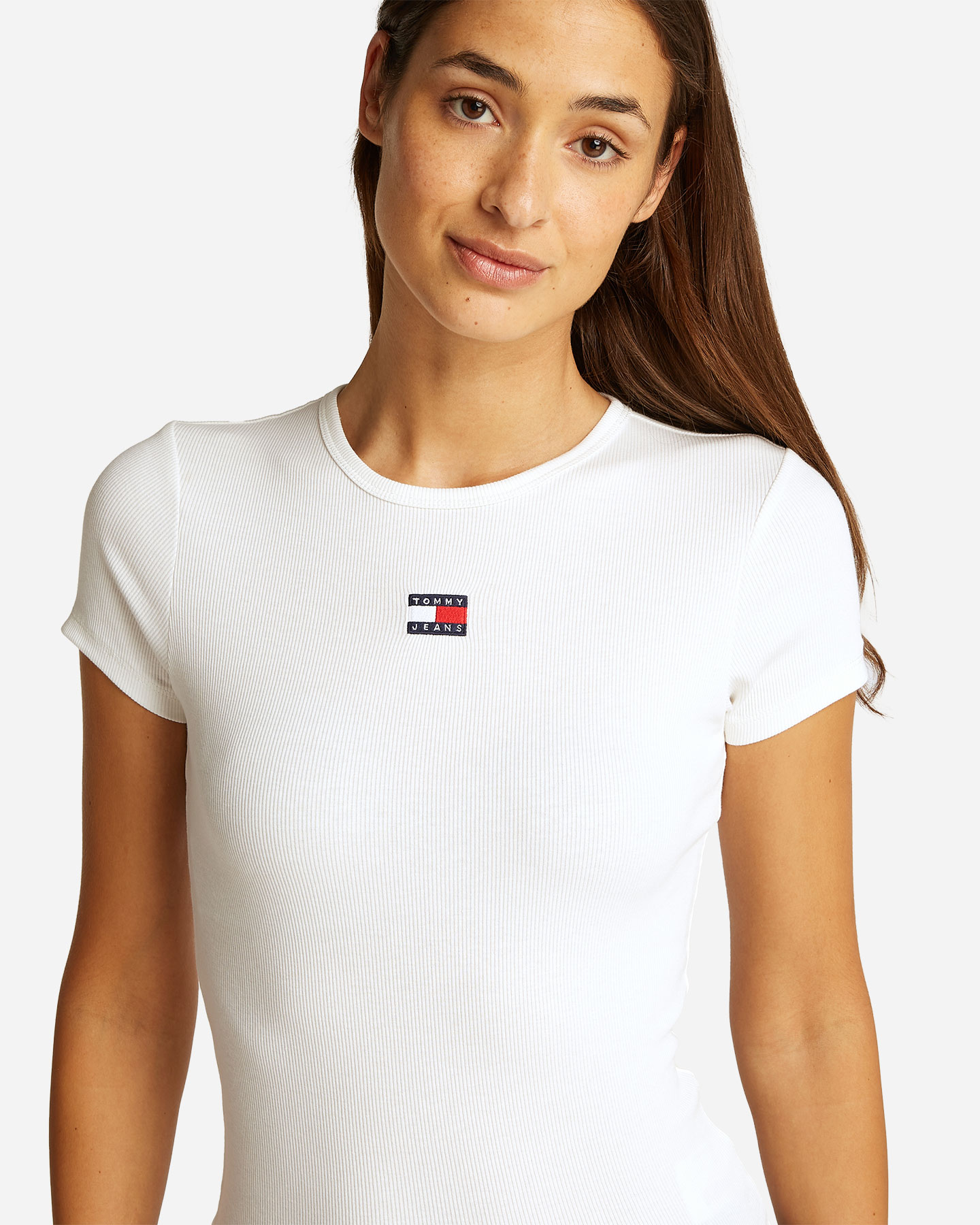 T-shirt TOMMY HILFIGER RIB BADGE W - Bianco - 4 | Cisalfa Sport