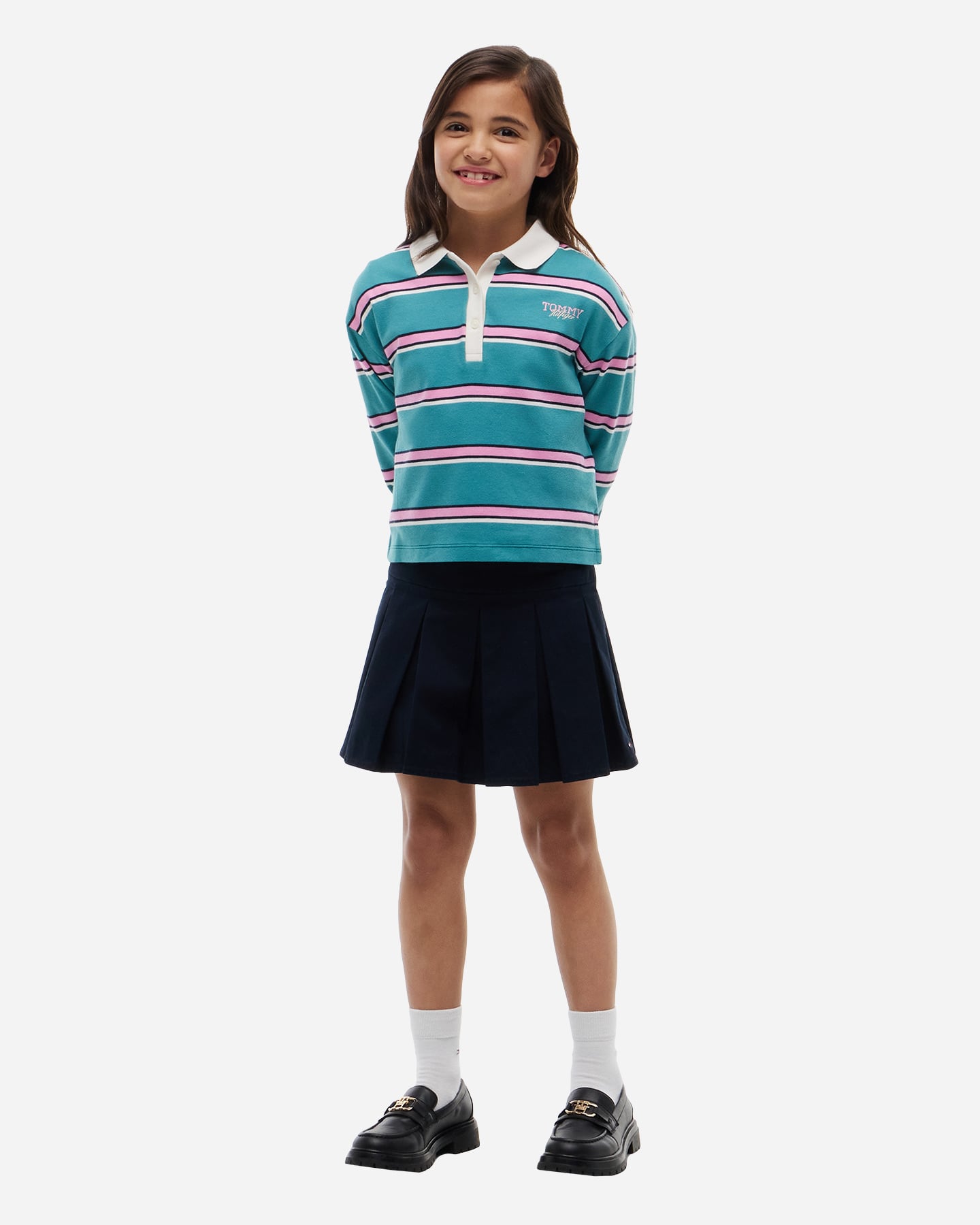 Polo TOMMY HILFIGER RUGBY STRIPE JR - Verde - 3 | Cisalfa Sport