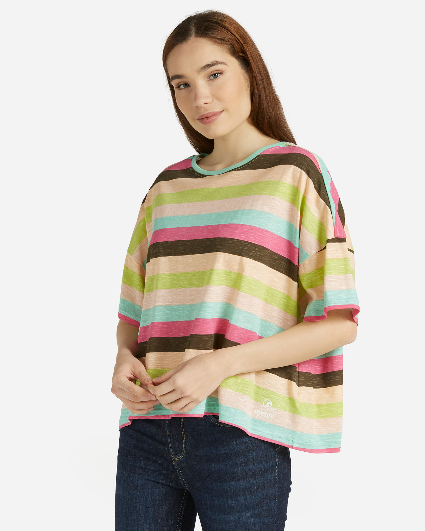 T-shirt MISTRAL MULTICOLOR STRIPES W - Color mix - 0 | Cisalfa Sport