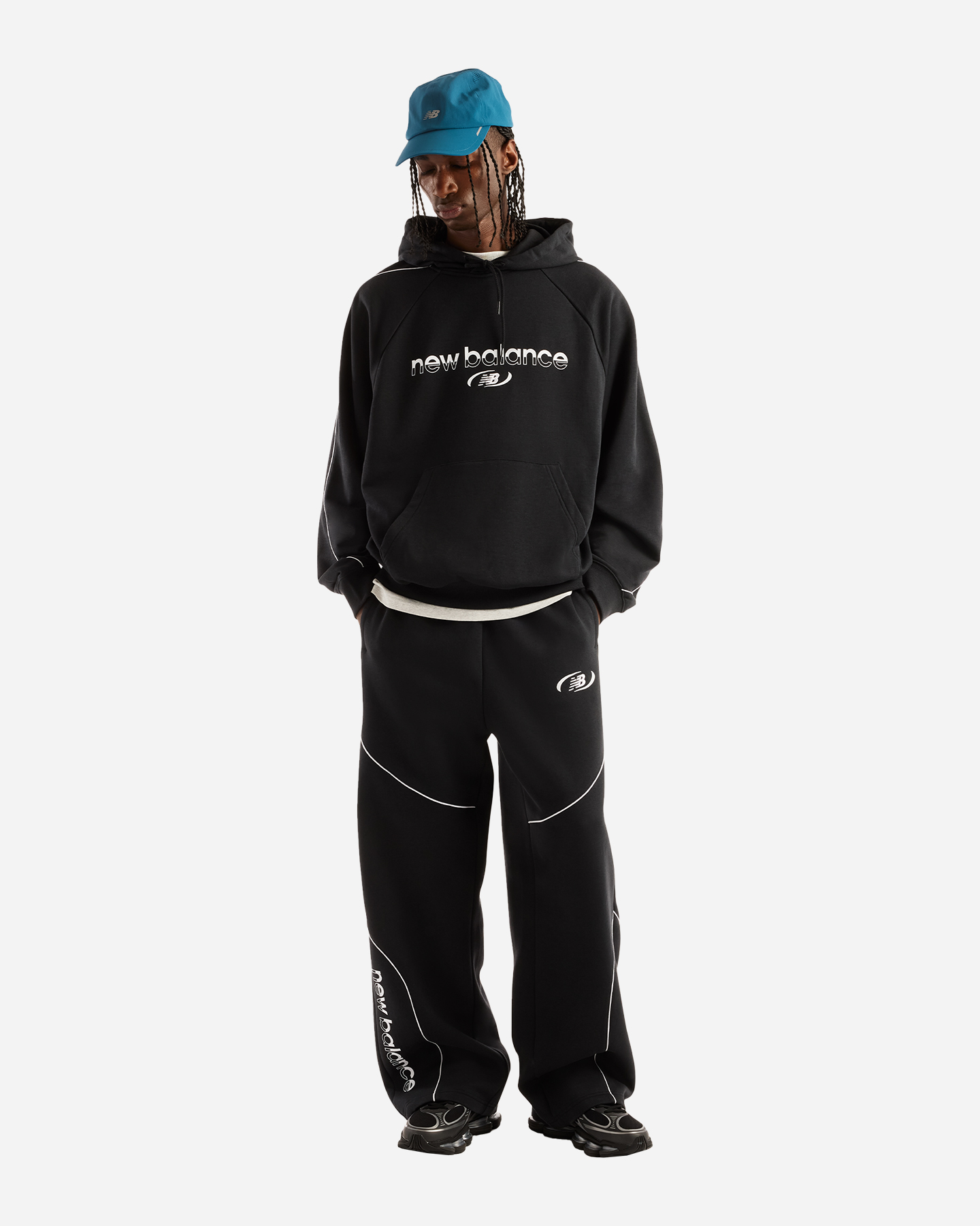 Pantalone NEW BALANCE TRACKSIDE STRAIGHT M - Nero - 2 | Cisalfa Sport