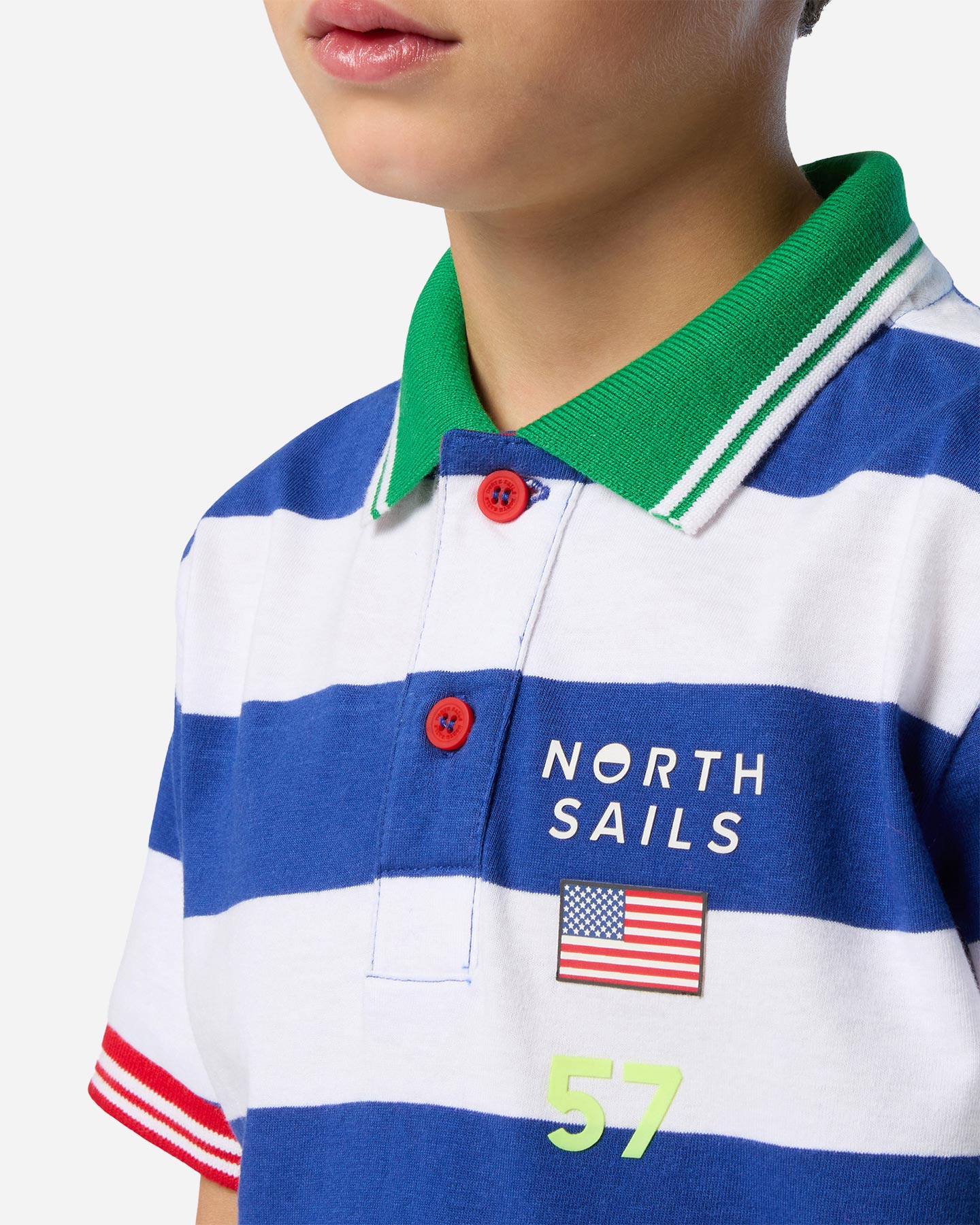 Polo NORTH SAILS STRIPED JR - Bianco - 4 | Cisalfa Sport
