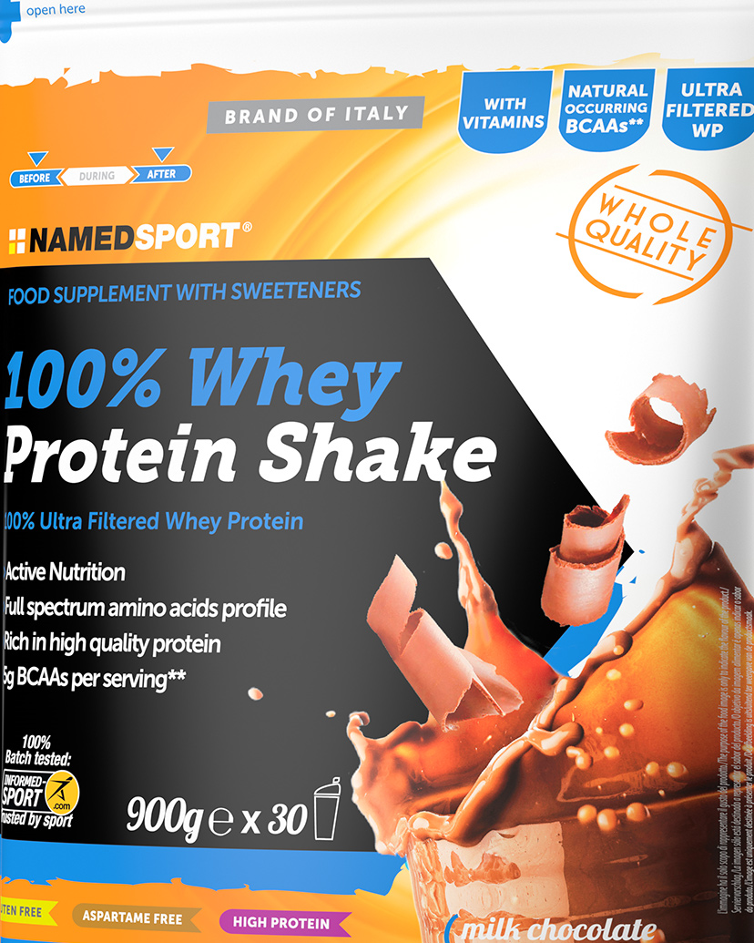Proteine whey NAMED SPORT 100% WHEY PROTEIN SHAKE 900  - Arancione - 1 | Cisalfa Sport