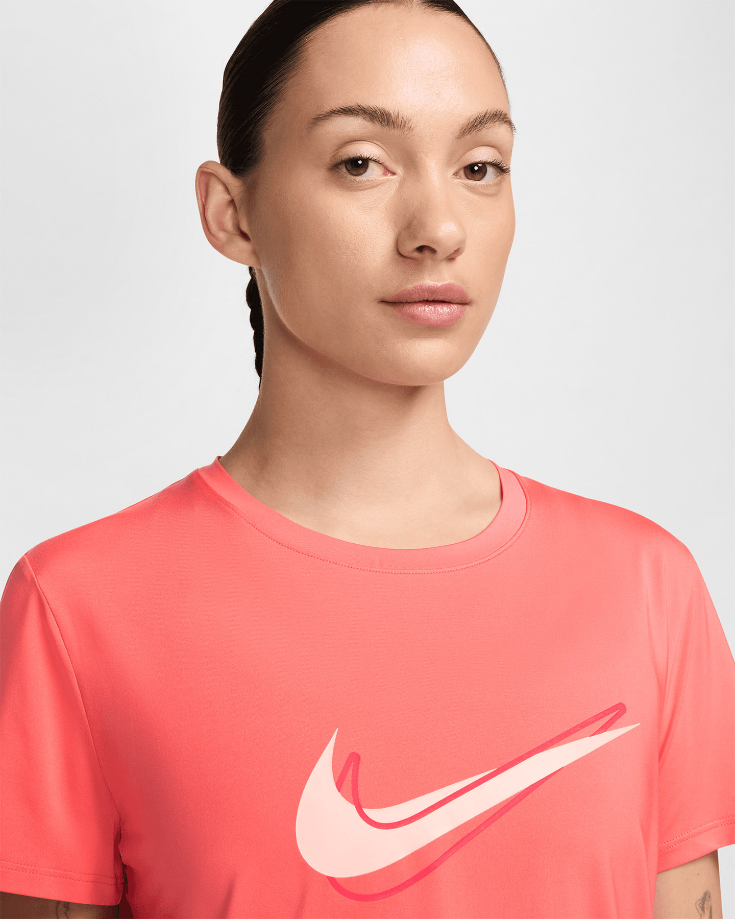 T-shirt running NIKE SWOOSH DRI FIT W - Rosa - 2 | Cisalfa Sport