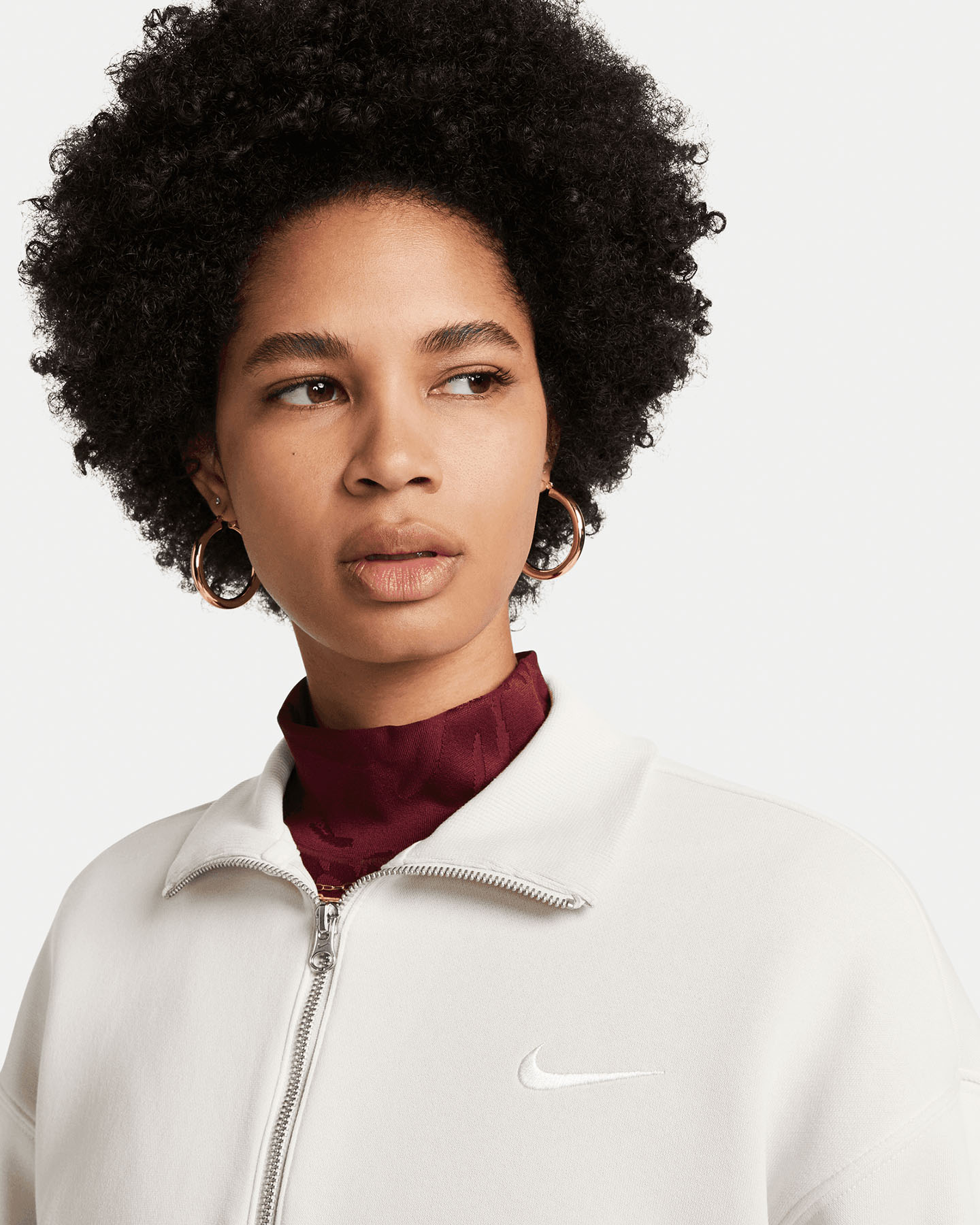 Felpa NIKE CROP W - Beige - 3 | Cisalfa Sport