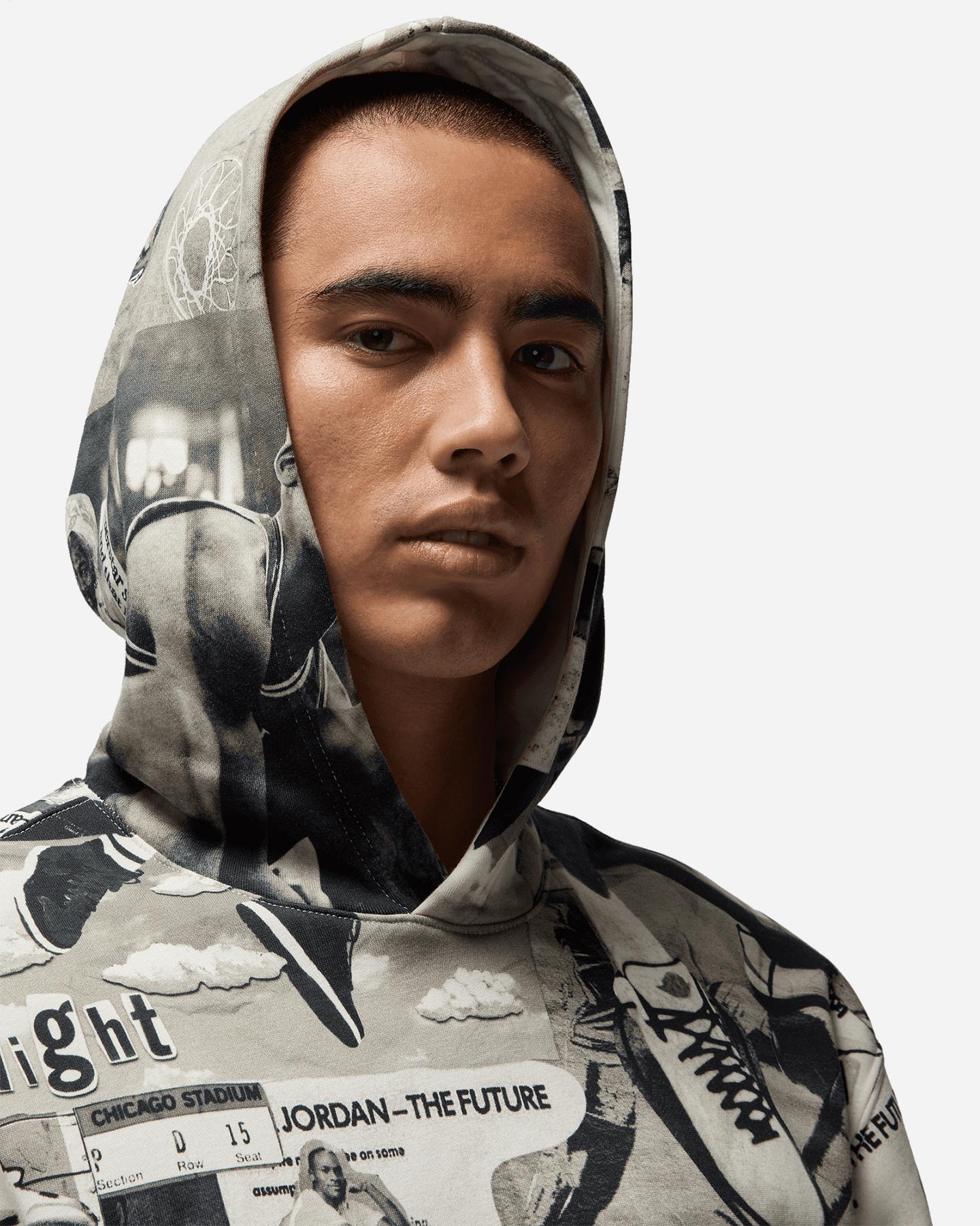 Felpa NIKE FLC BROOKLYN JORDAN M - Bianco - 2 | Cisalfa Sport