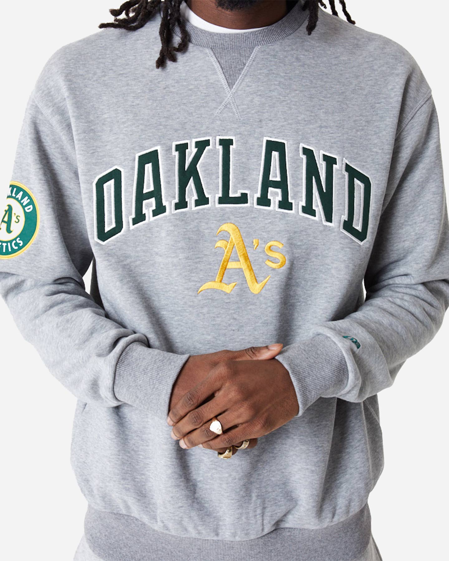 Felpa NEW ERA MLB LARGE LOGO OAK ATHLETIC M - Grigio - 2 | Cisalfa Sport