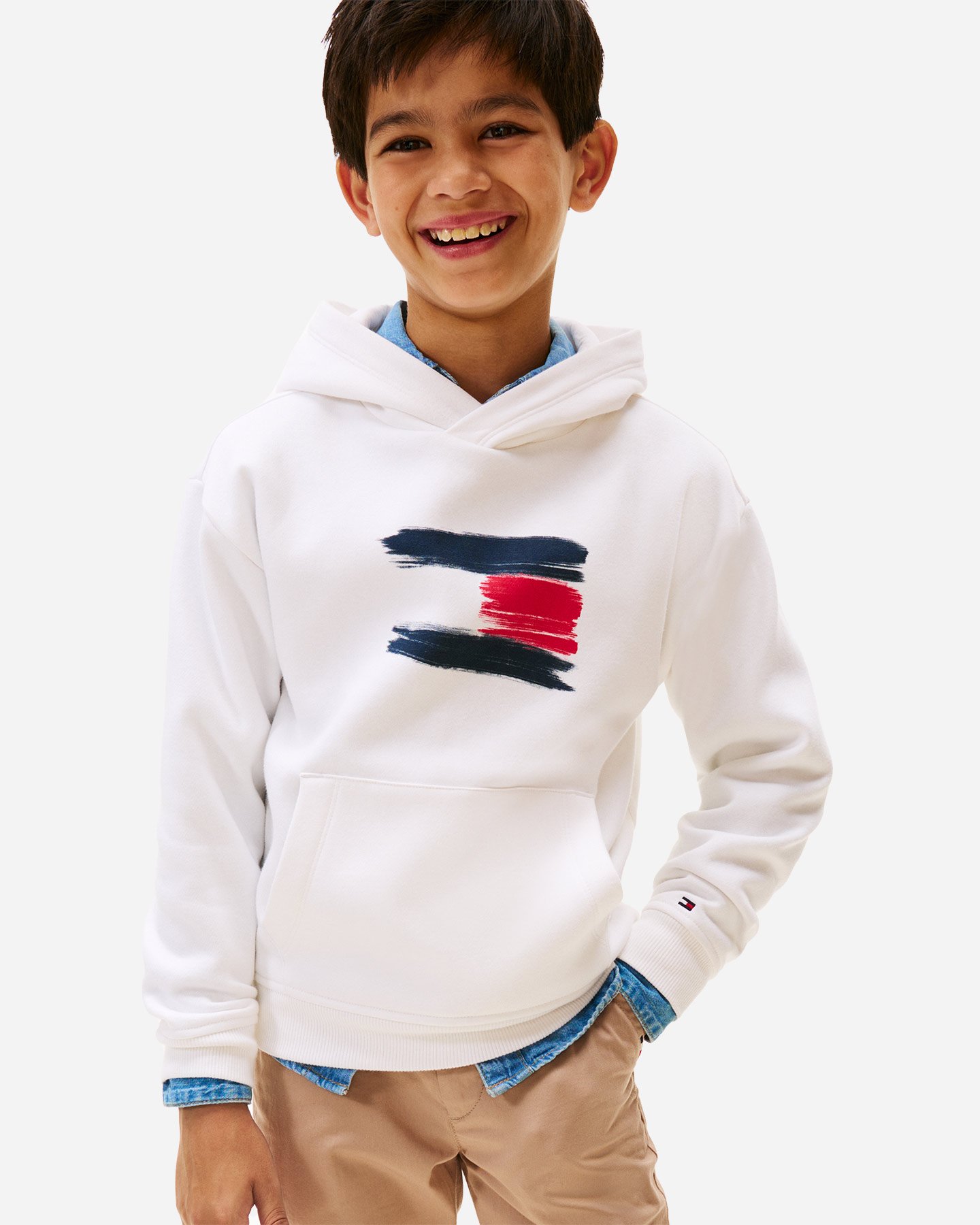 Felpa TOMMY HILFIGER FLAG JR - Bianco - 1 | Cisalfa Sport