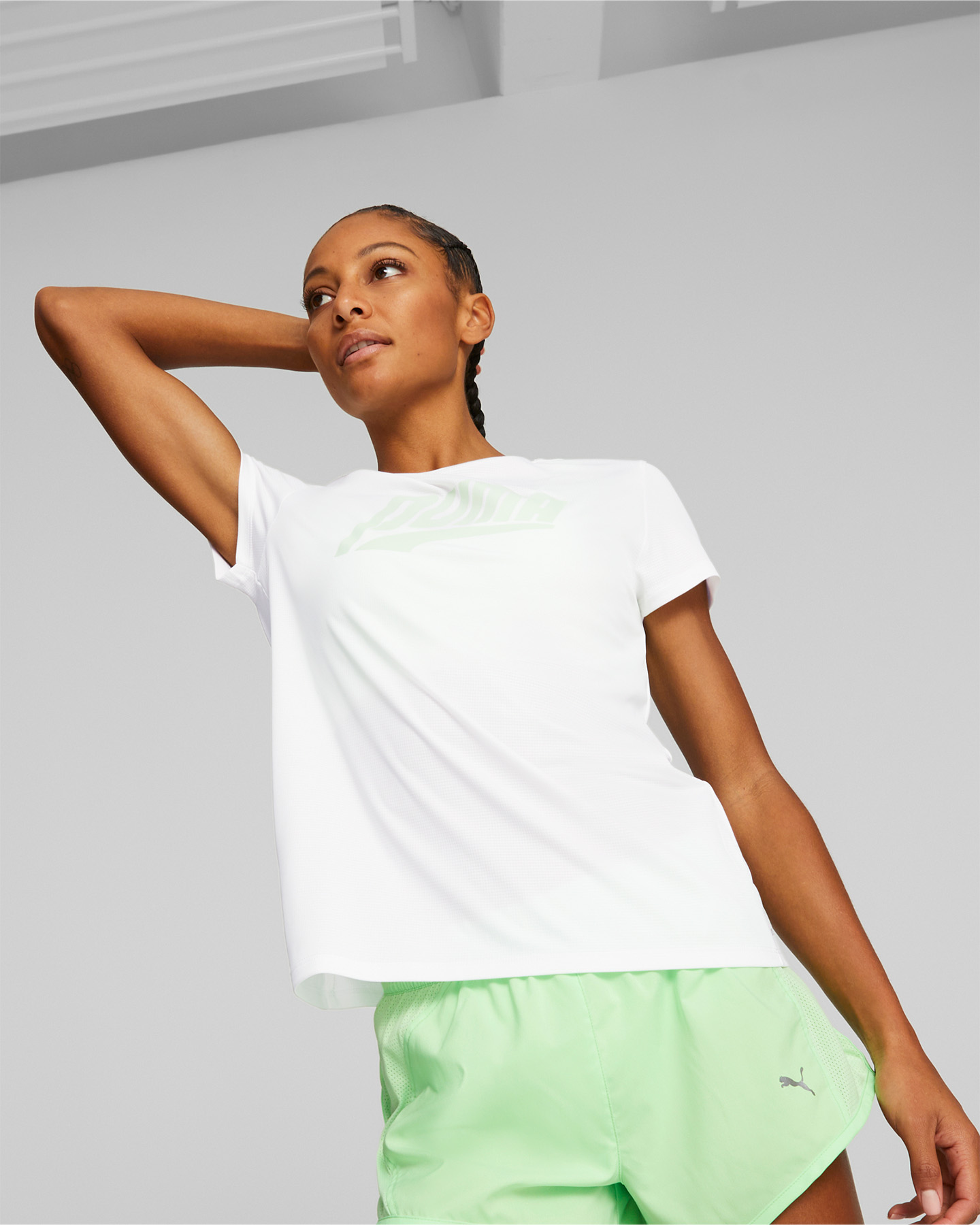 T-shirt running PUMA FAVORITE LOGO W - Bianco - 2 | Cisalfa Sport