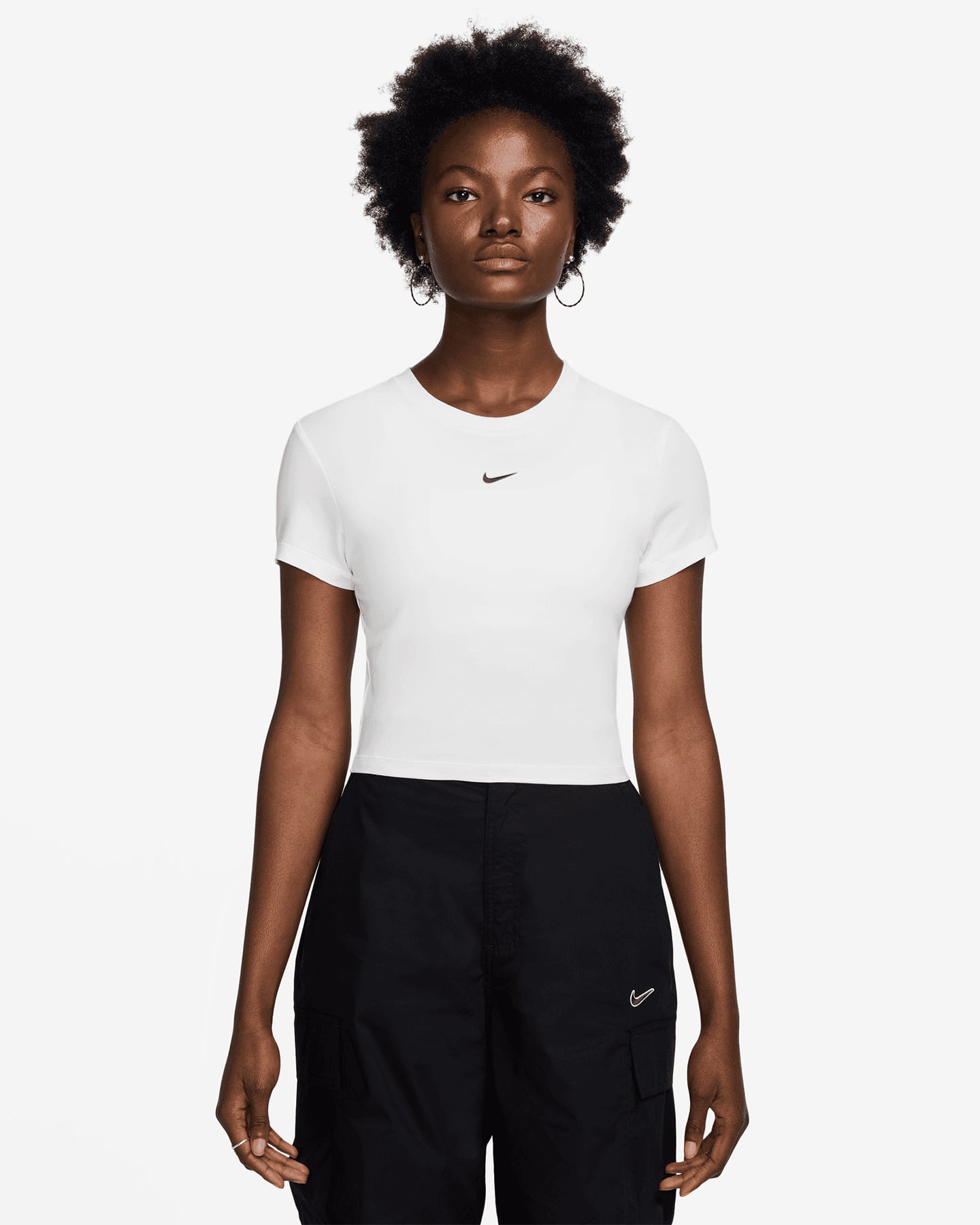 Nike Crop W - T-shirt - Donna - Bianco