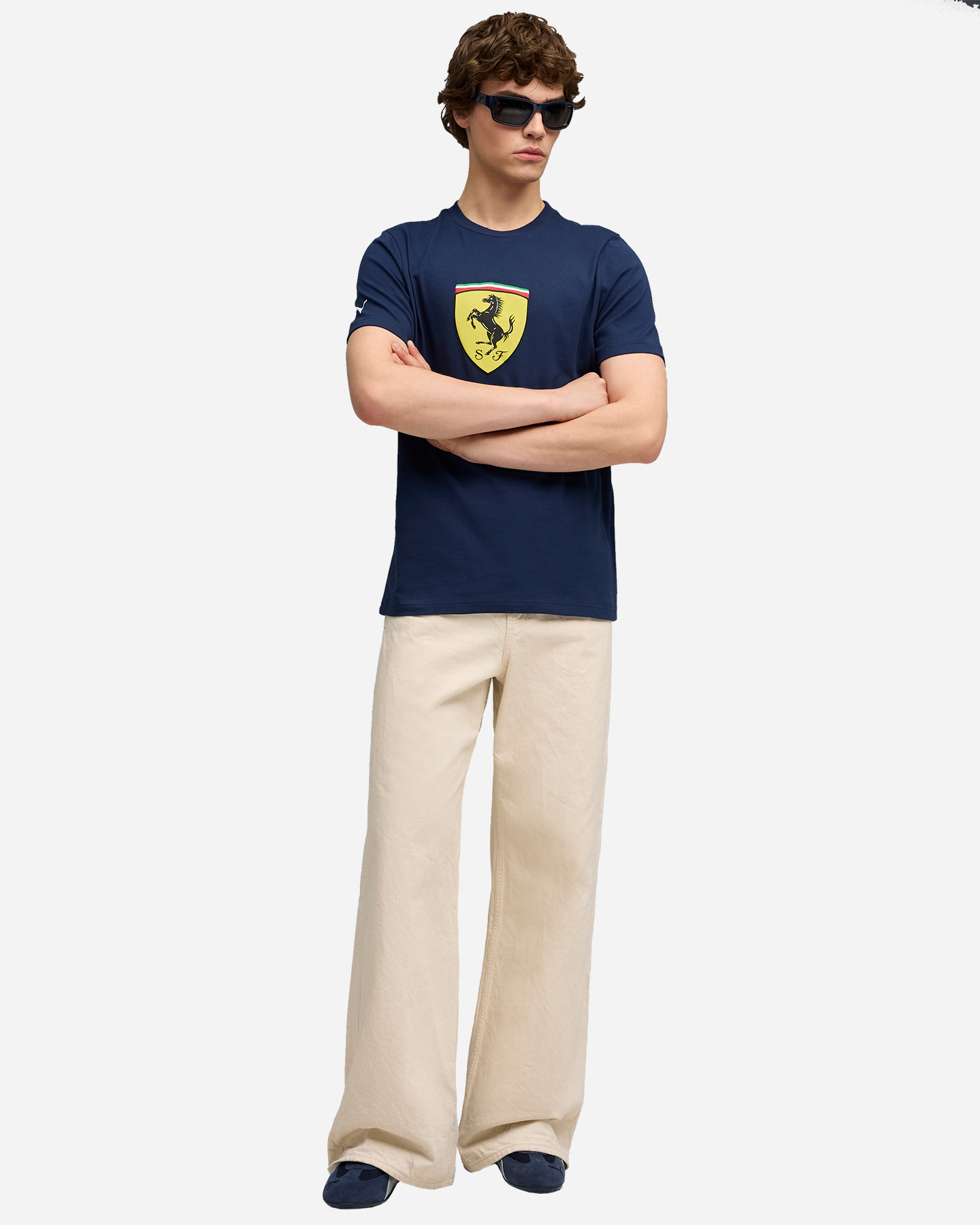 T-shirt PUMA FERRARI SPORTSW COLORED SHIELD M - Blu - 4 | Cisalfa Sport