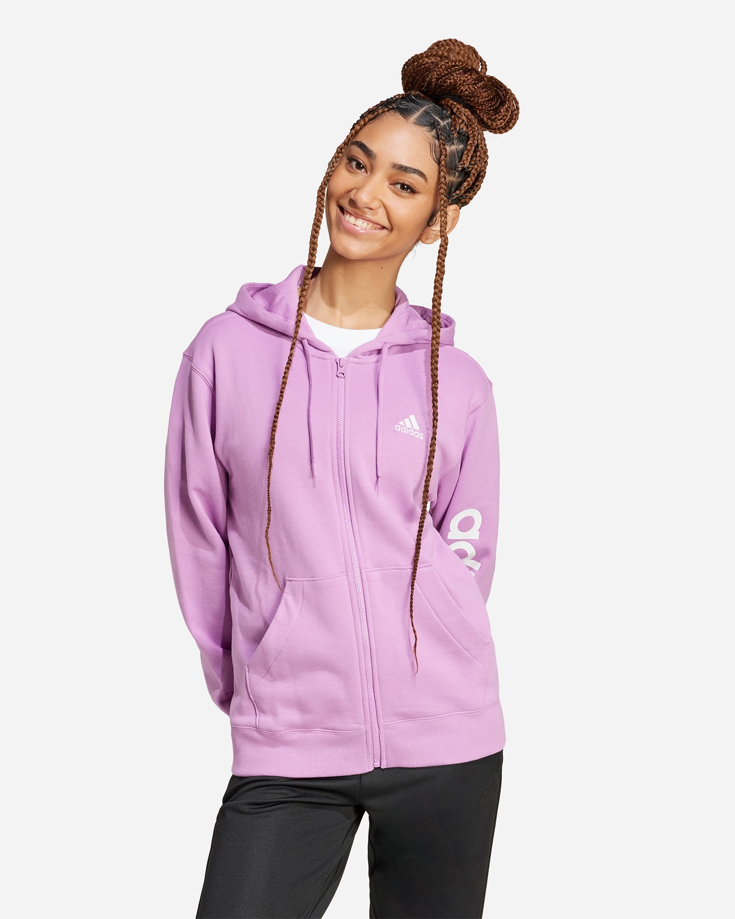 Felpa ADIDAS ESSENTIALS LINEAR W - Viola - 1 | Cisalfa Sport