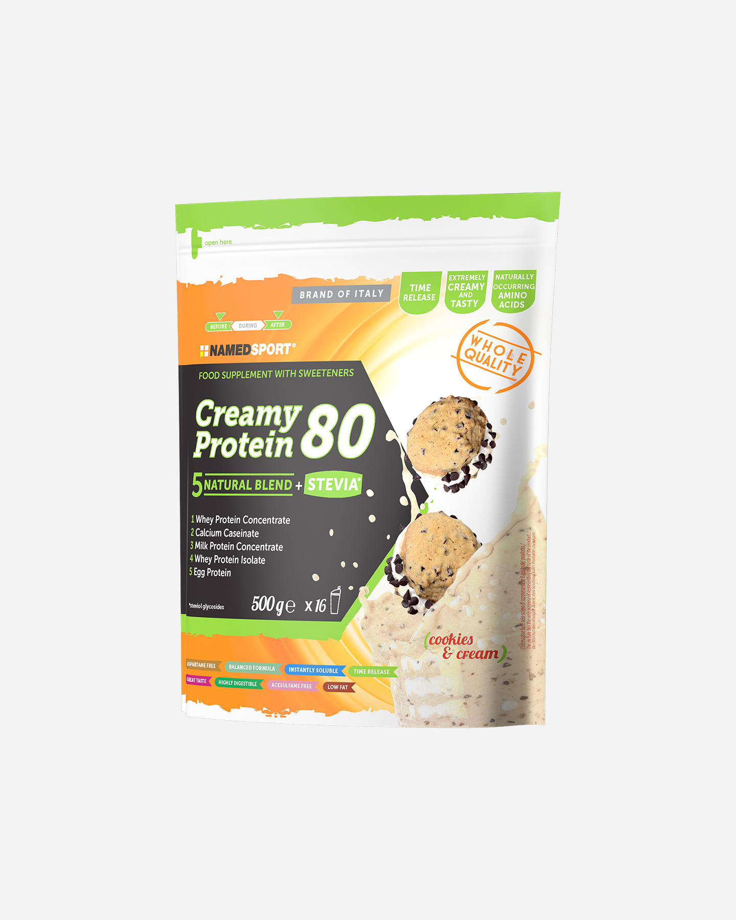 Alimento proteico NAMED SPORT CREAMY PROTEIN 500G - Arancione - 0 | Cisalfa Sport
