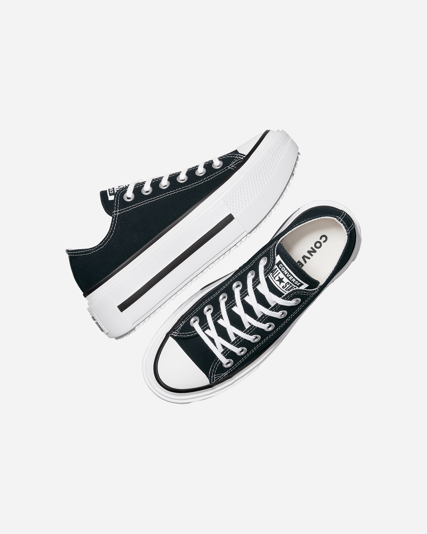 Scarpe sneakers CONVERSE CHUCK TAYLOR ALL STAR LIFT DOUBLE STACK OX W - Nero - 1 | Cisalfa Sport