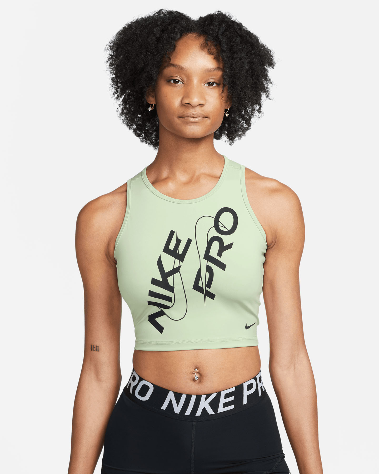 Canotta training NIKE DRI FIT CROP GRAPHIC PRO W - Verde - 0 | Cisalfa Sport