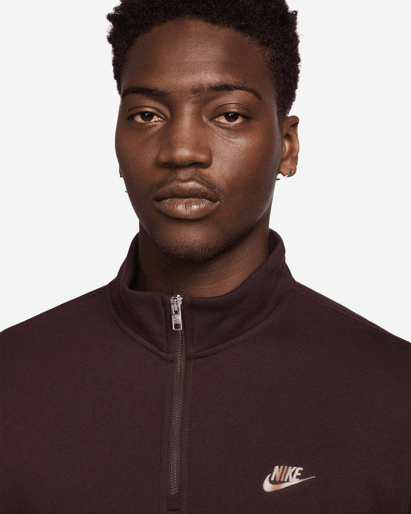 Felpa NIKE CLUB HALF ZIP M - Marrone - 2 | Cisalfa Sport