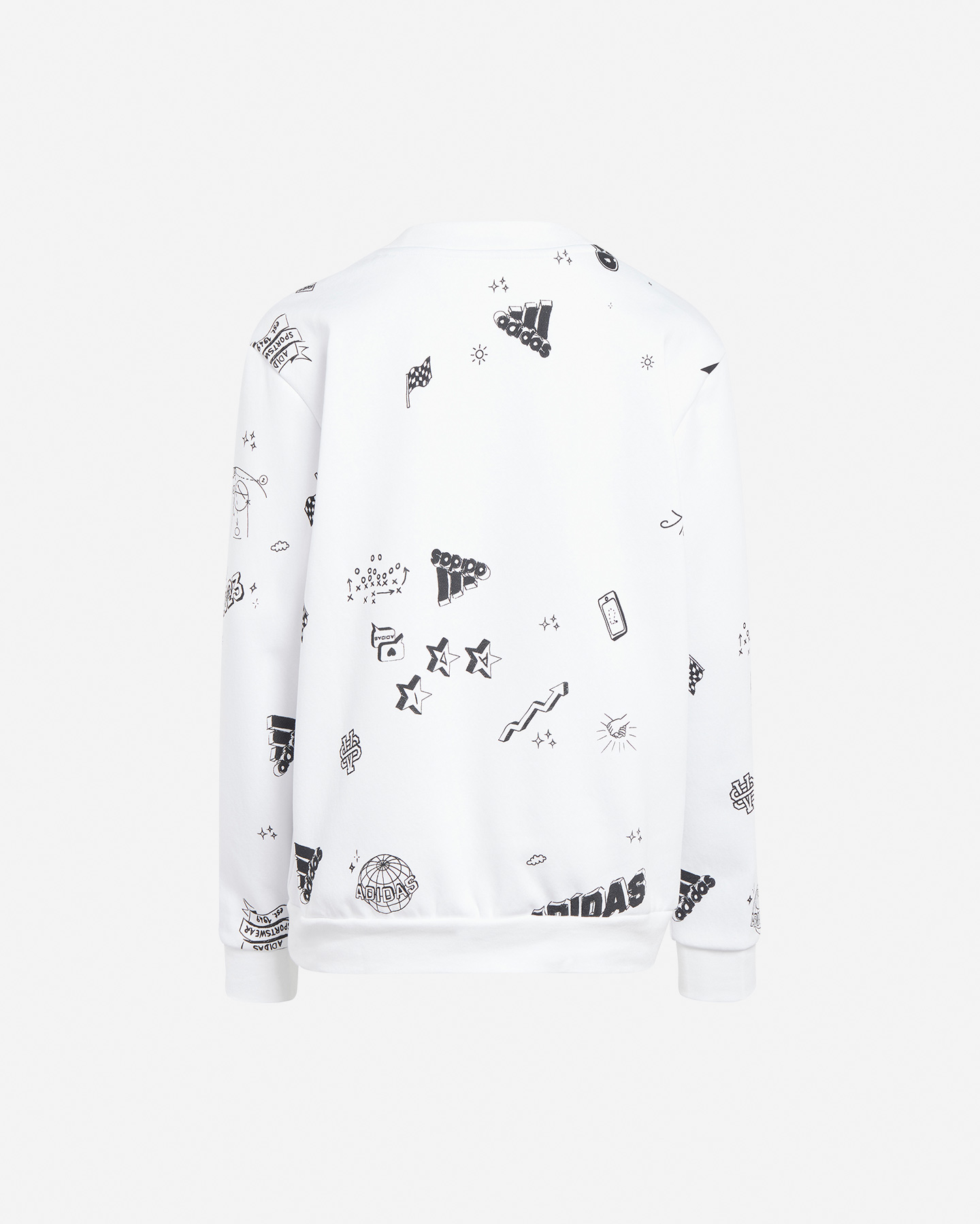 Felpa ADIDAS ALL OVER JR - Bianco - 1 | Cisalfa Sport