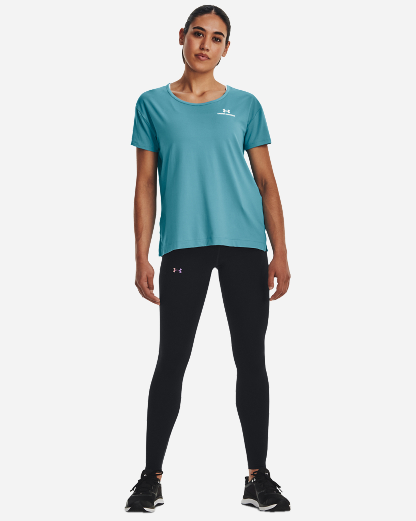 T-shirt training UNDER ARMOUR RUSH W - Azzurro - 4 | Cisalfa Sport