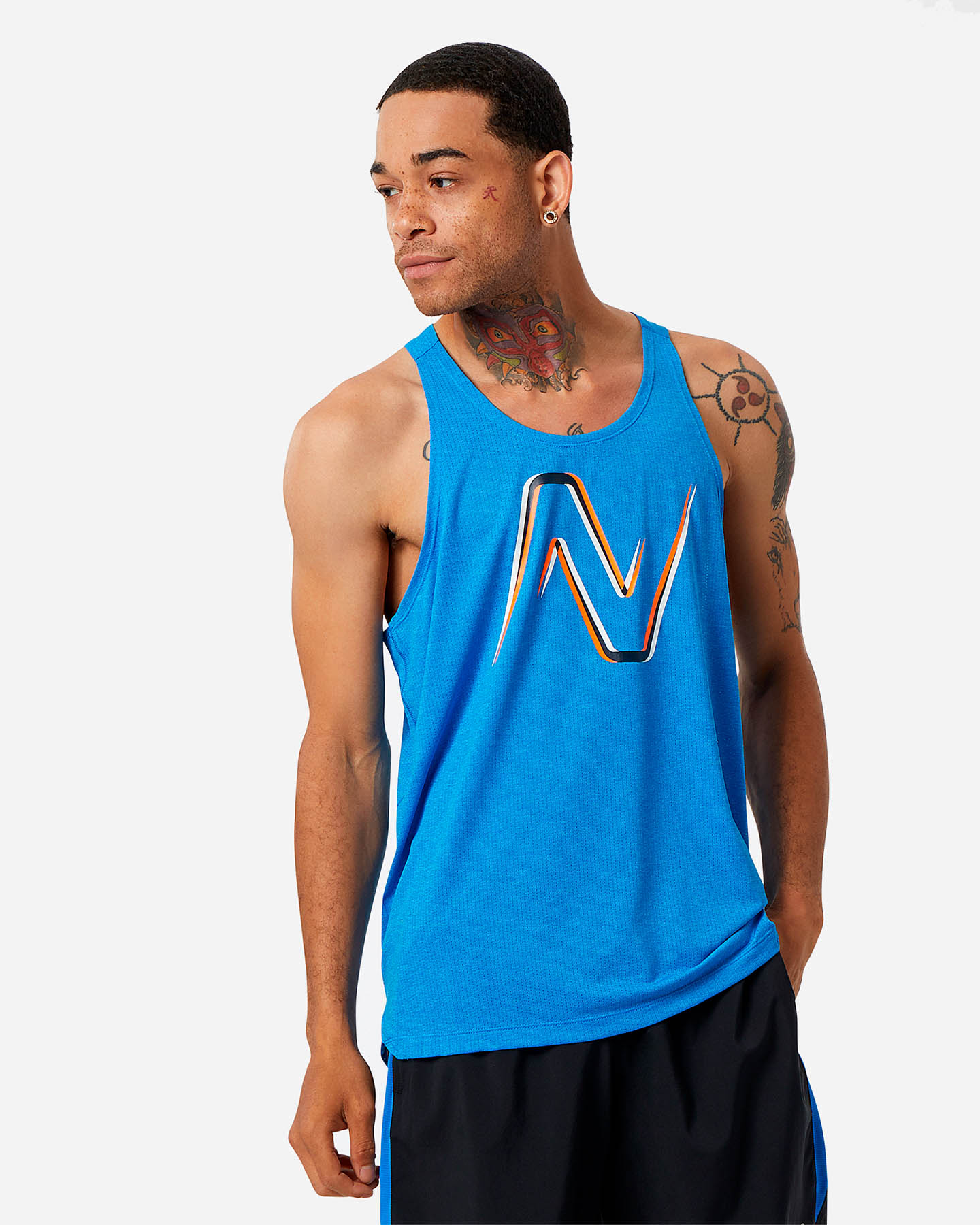 Canotta running NEW BALANCE GRAPHIC IMPACT RUN M - Blu - 0 | Cisalfa Sport