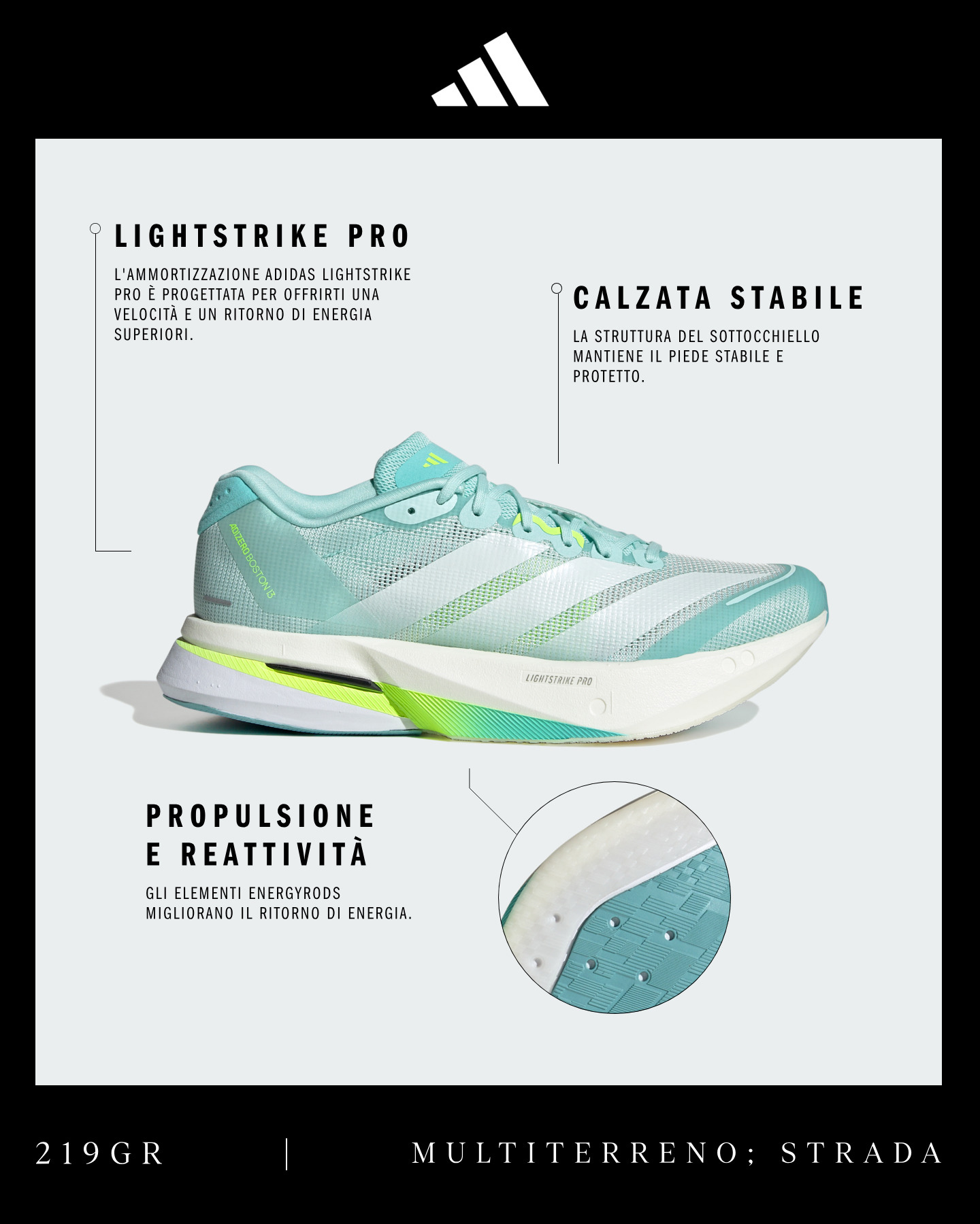 Scarpe running ADIDAS ADIZERO BOSTON 13 W - Giallo - 1 | Cisalfa Sport