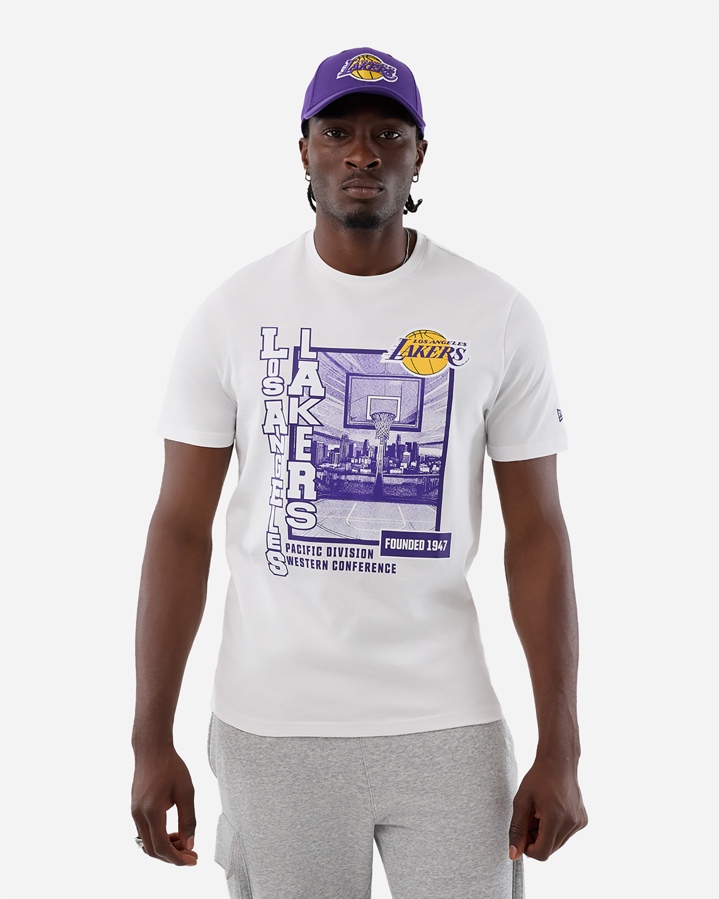 Maglia basket NEW ERA GRAPHIC LOS ANGELES LAKERS M - Bianco - 0 | Cisalfa Sport