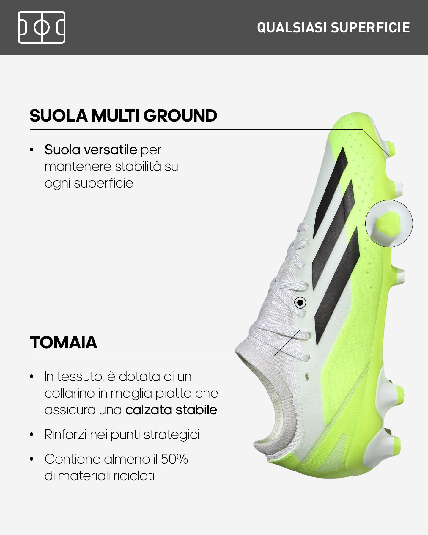 Scarpe calcio ADIDAS X CRAZYFAST 3 MG JR - Color mix - 1 | Cisalfa Sport