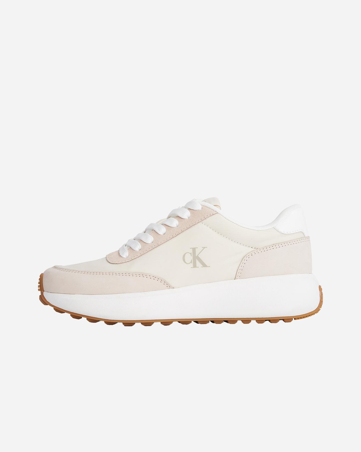 Scarpe sneakers CALVIN KLEIN JEANS ATHLEISURE RUNNER LACEUP MIX W - Beige - 4 | Cisalfa Sport