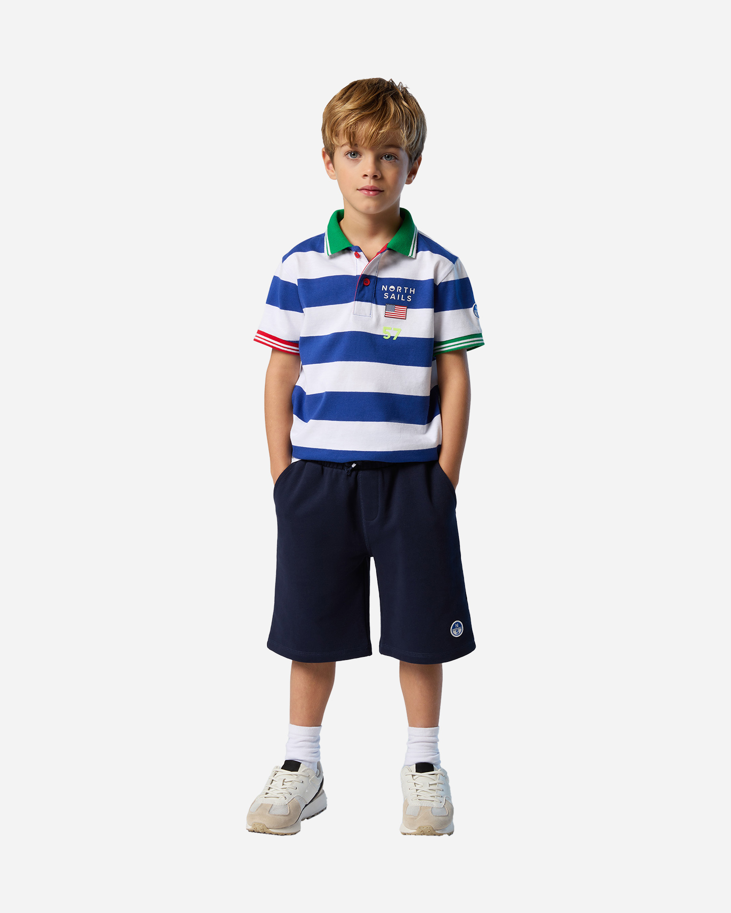 Polo NORTH SAILS STRIPED JR - Bianco - 3 | Cisalfa Sport