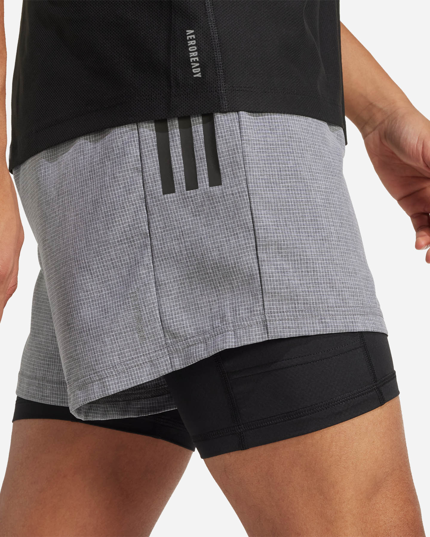 Short running ADIDAS OTR B 2IN1 M - Grigio - 5 | Cisalfa Sport