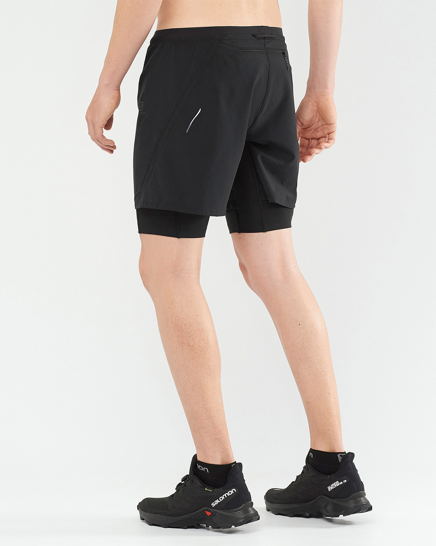 Short running SALOMON CROSSRUN TWINSKIN M - Nero - 3 | Cisalfa Sport