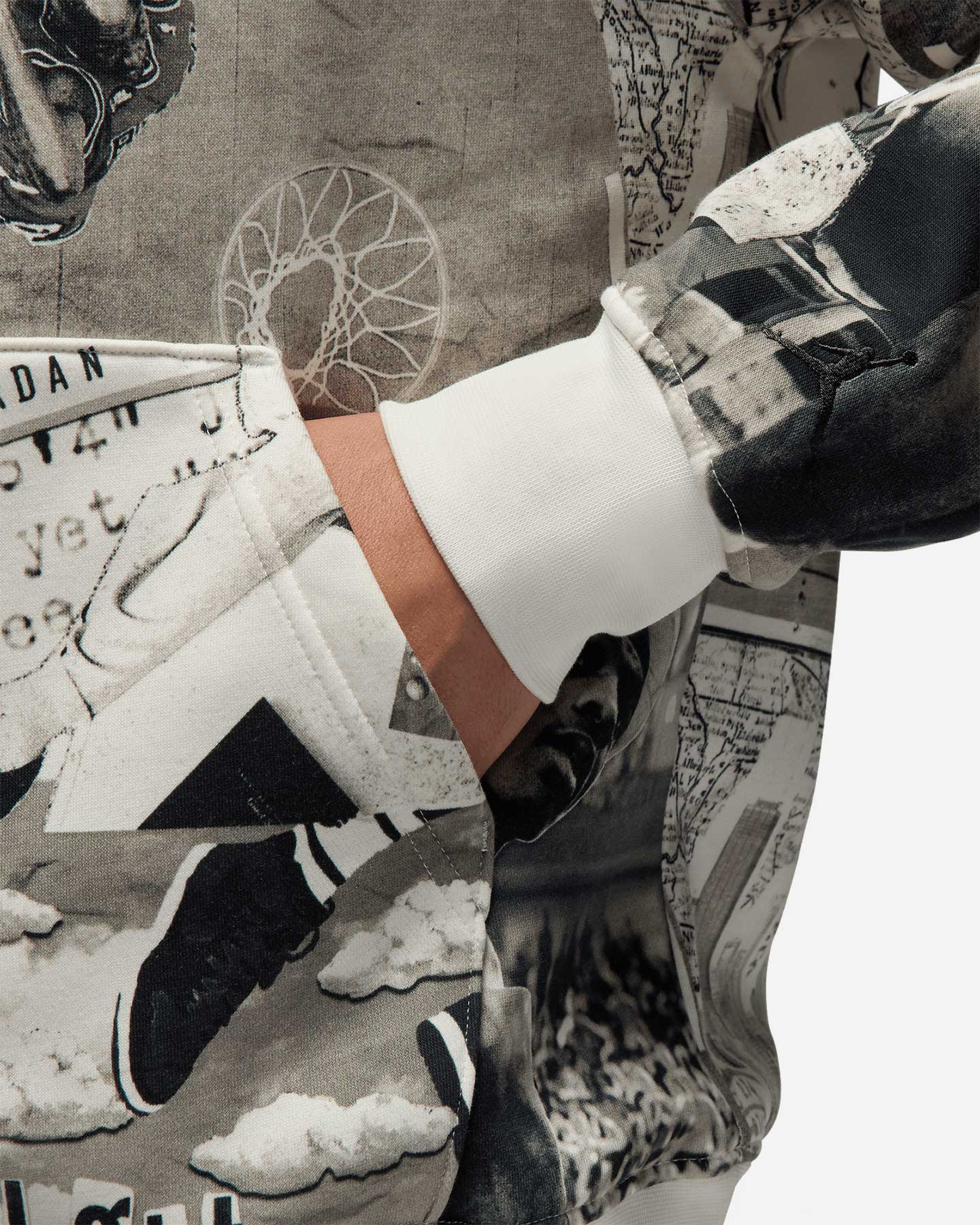 Felpa NIKE FLC BROOKLYN JORDAN M - Bianco - 3 | Cisalfa Sport