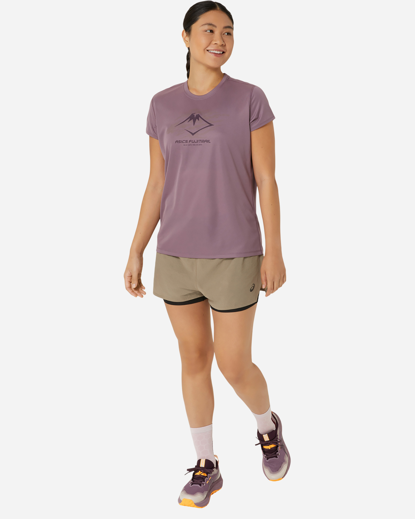 T-shirt running ASICS FUJITRAIL LOGO SS W - Viola - 3 | Cisalfa Sport