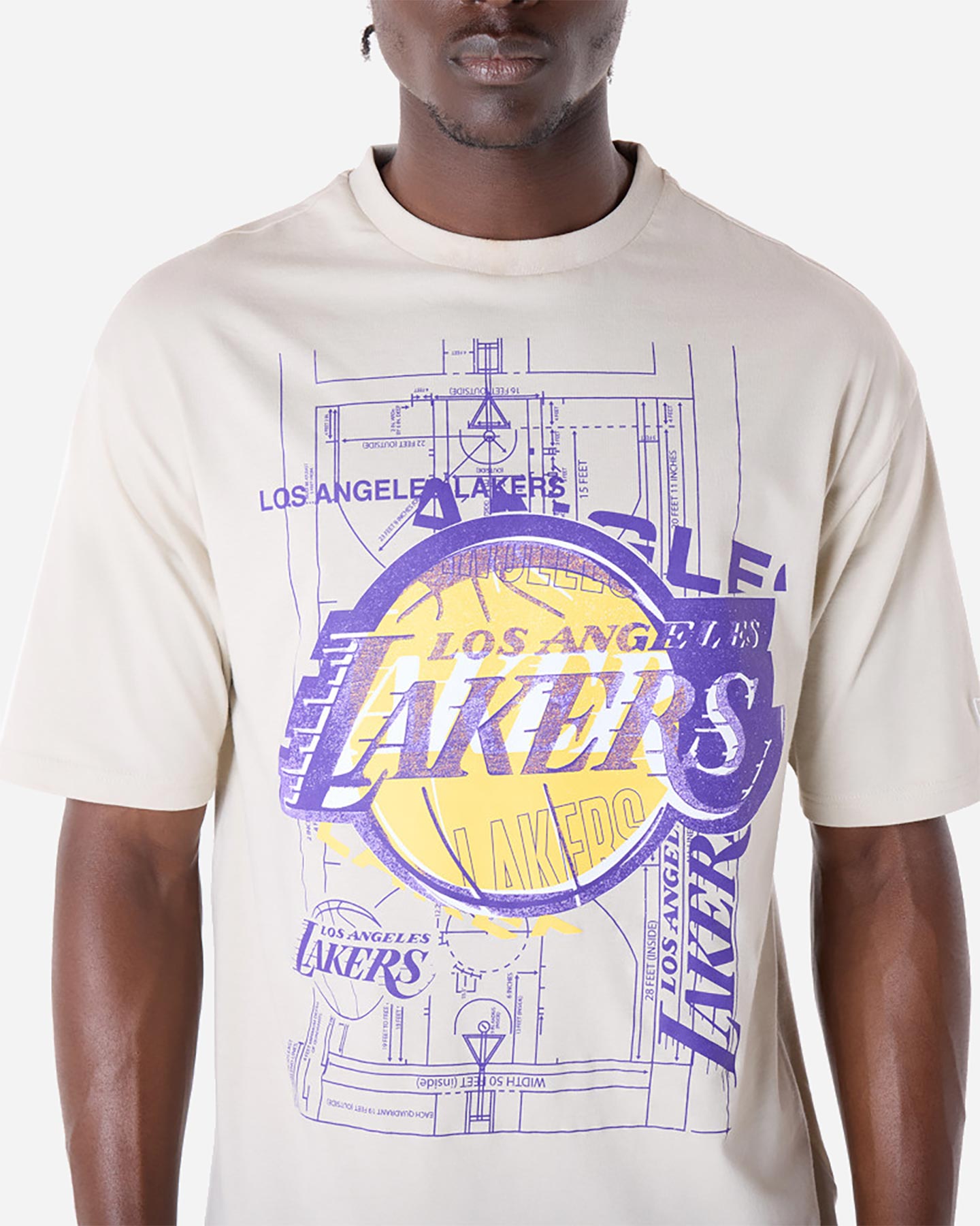 Abbigliamento basket NEW ERA GRAPHIC TEE LAKERS BEIGE M - Beige - 2 | Cisalfa Sport