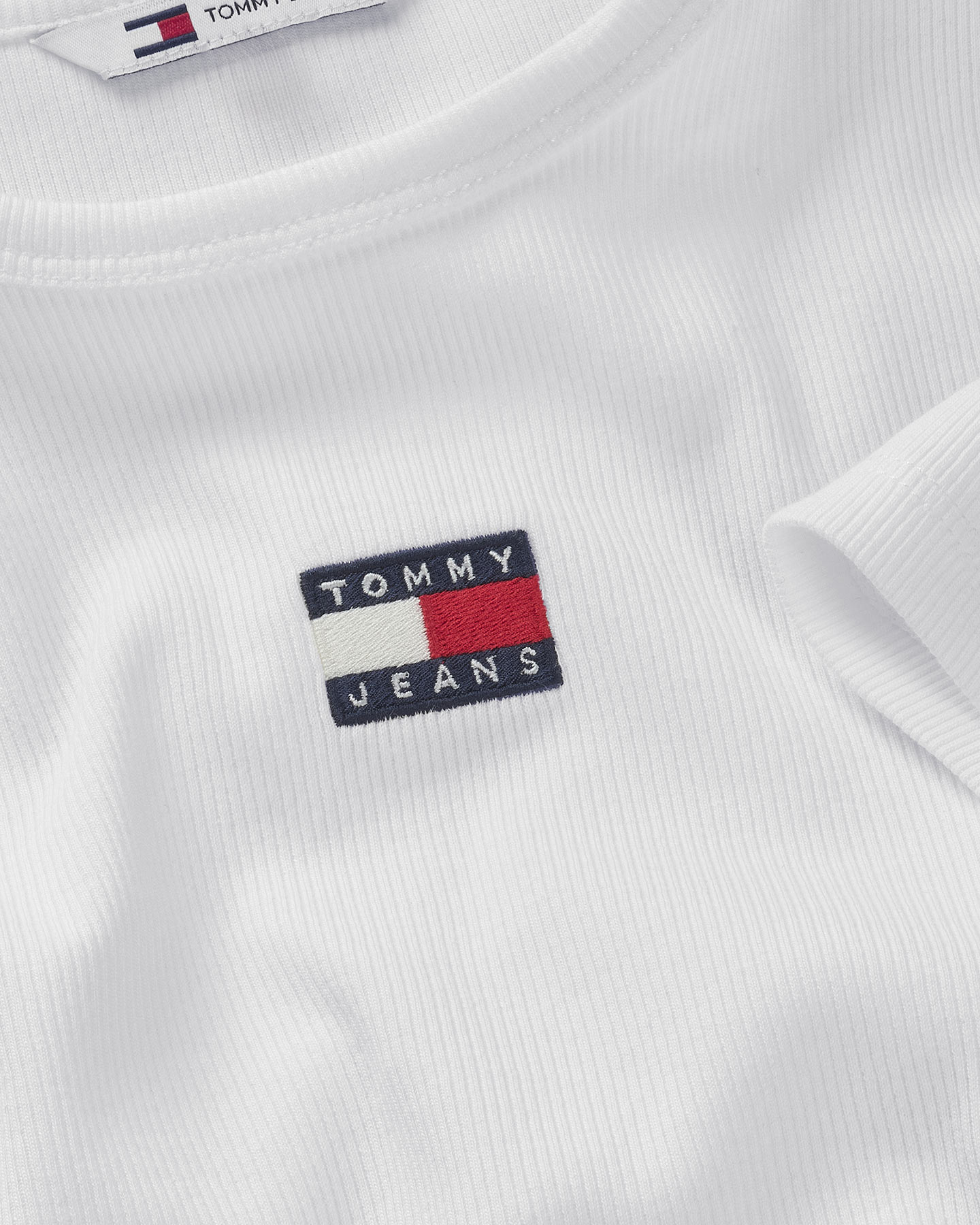 T-shirt TOMMY HILFIGER RIB BADGE W - Bianco - 5 | Cisalfa Sport