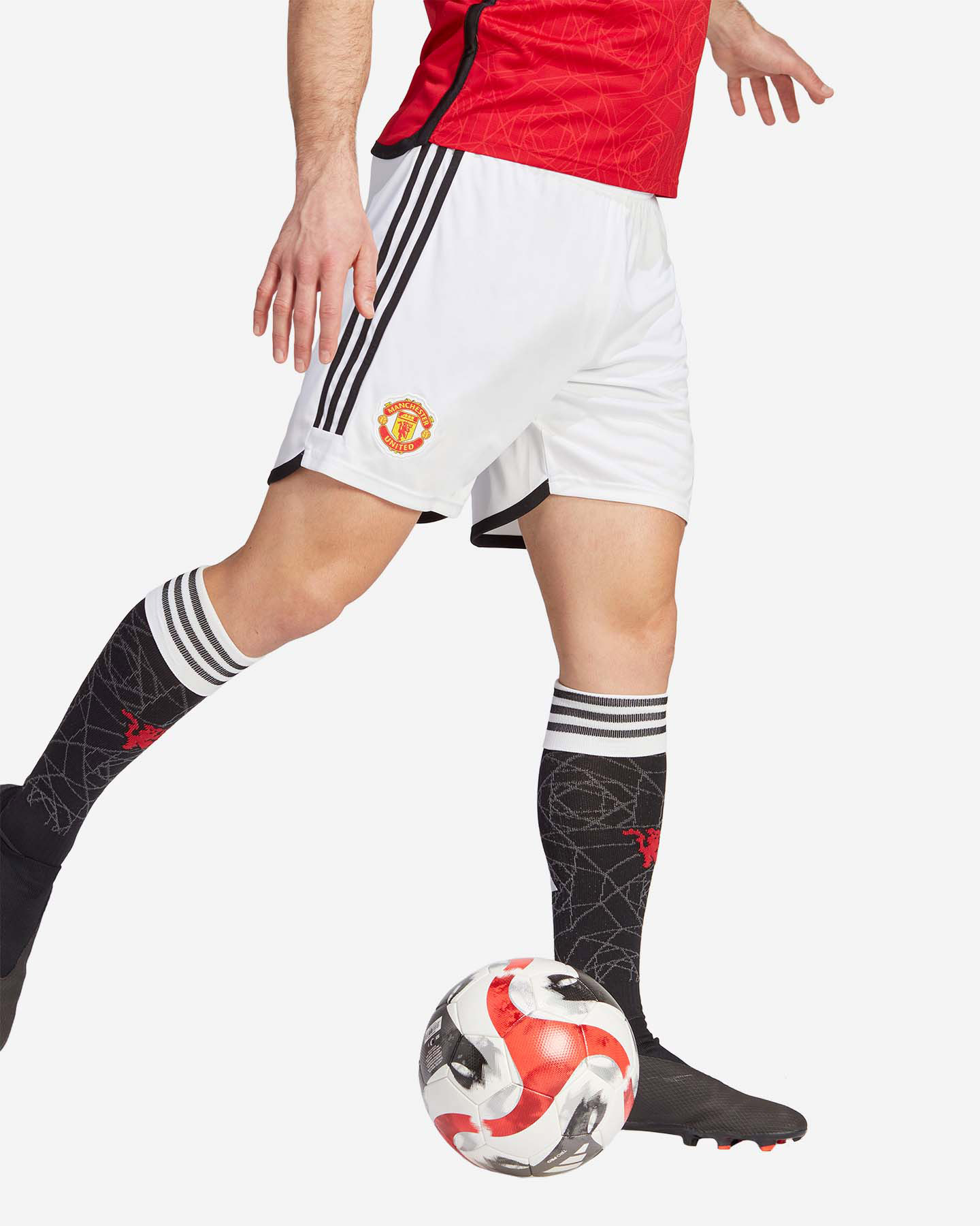 Pantaloncini calcio ufficiali ADIDAS MANCHESTER UNITED HOME 23-24 M - Bianco - 3 | Cisalfa Sport