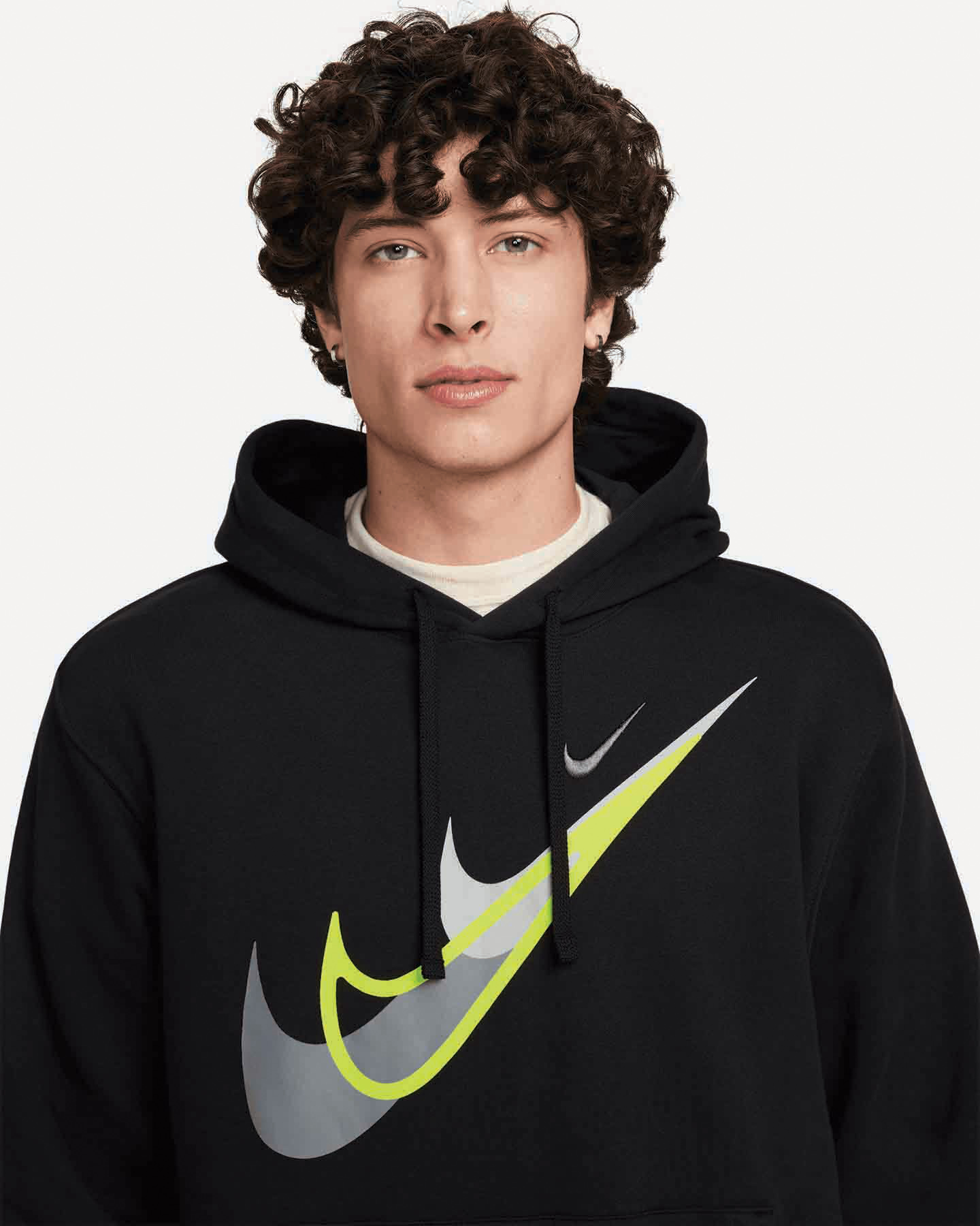 Felpa NIKE SWOOSH BIG LOGO HOODIE M - Nero - 2 | Cisalfa Sport
