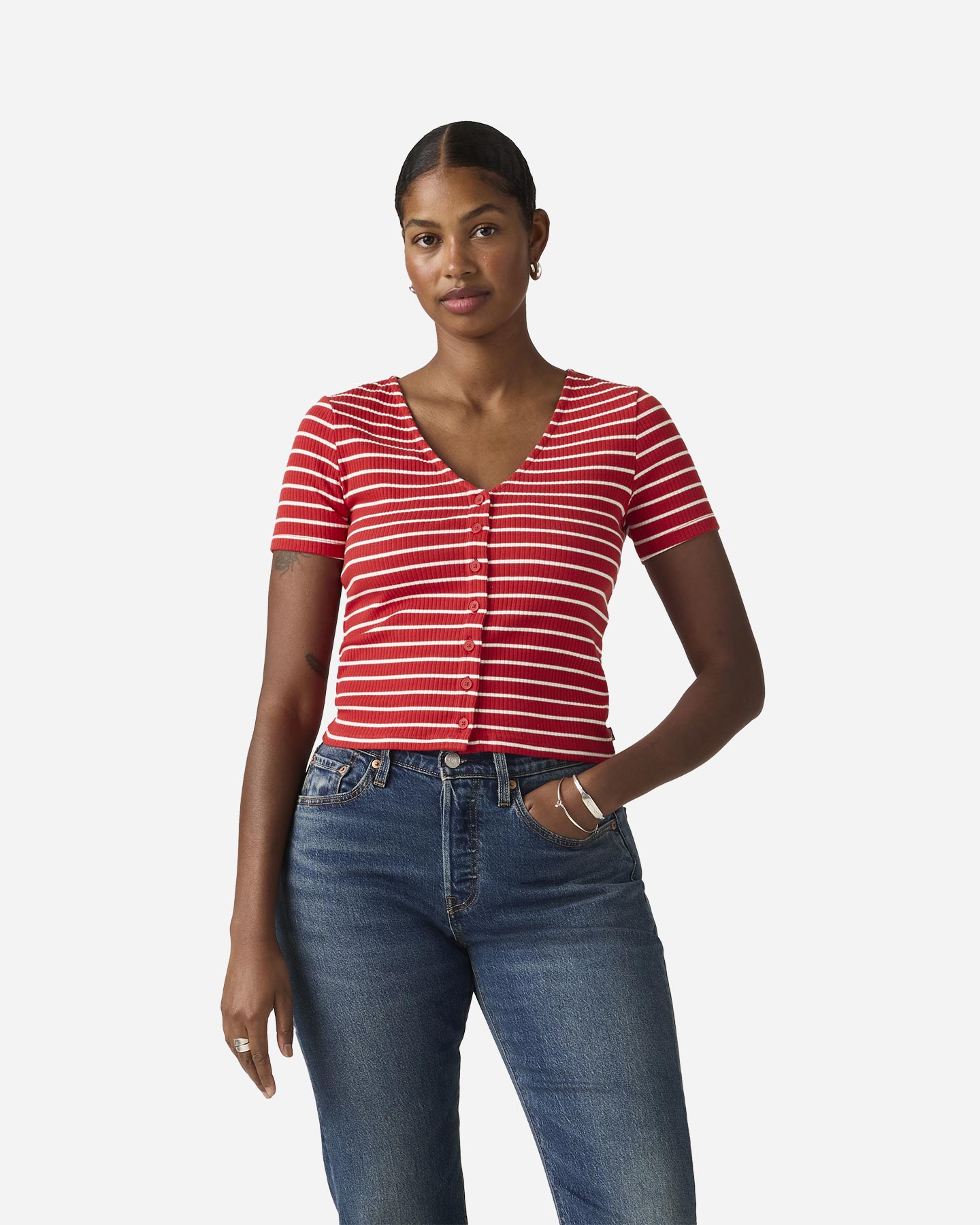 T-shirt LEVI'S SERAFINO STRIPE W  - Rosso - 2 | Cisalfa Sport