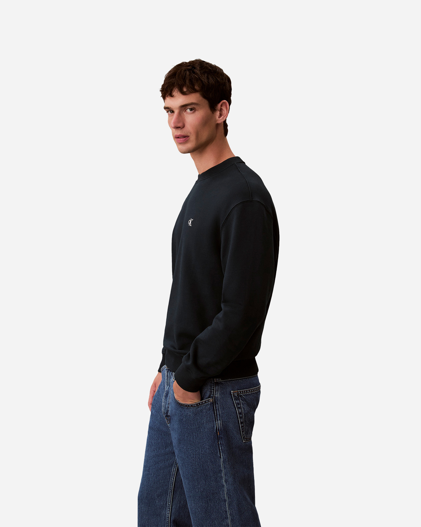 Felpa CALVIN KLEIN JEANS TERRY MONOGRAM M - Blu Navy - 2 | Cisalfa Sport