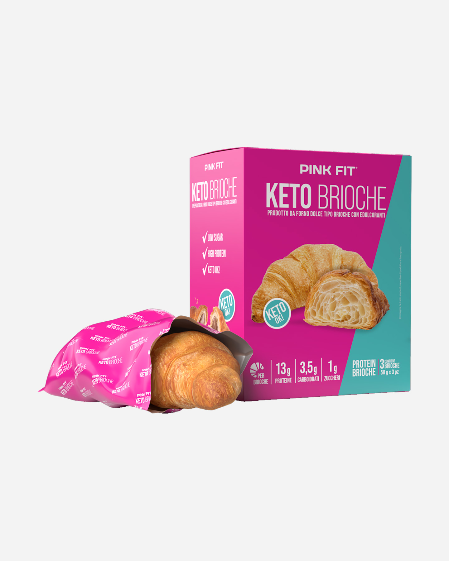 Energetico PROACTION BRIOCHE KETO NATURALE 3 PZ 50 G  - Rosa - 1 | Cisalfa Sport