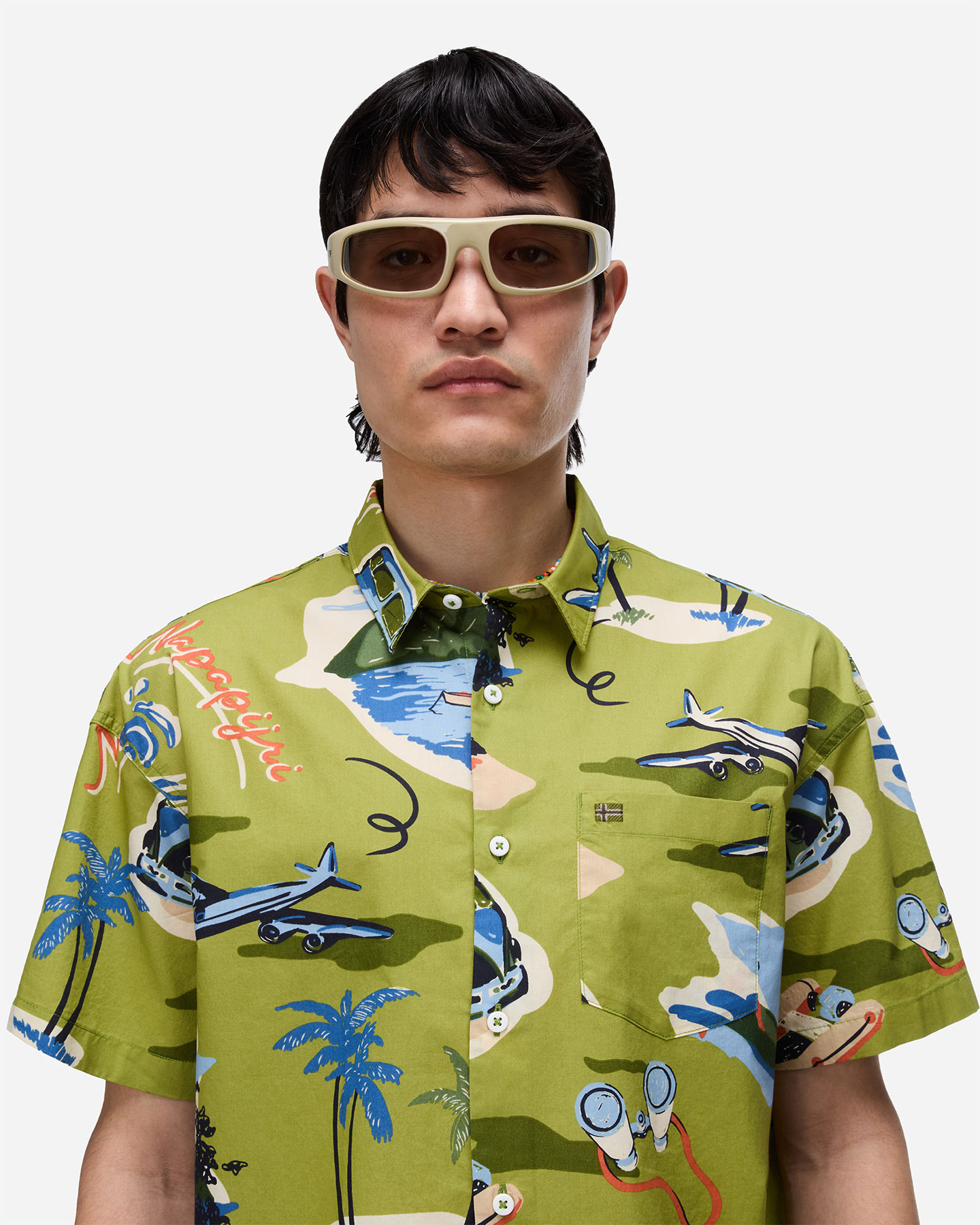 Camicia NAPAPIJRI ELIOR ALL OVER PRINTED M - Verde - 5 | Cisalfa Sport