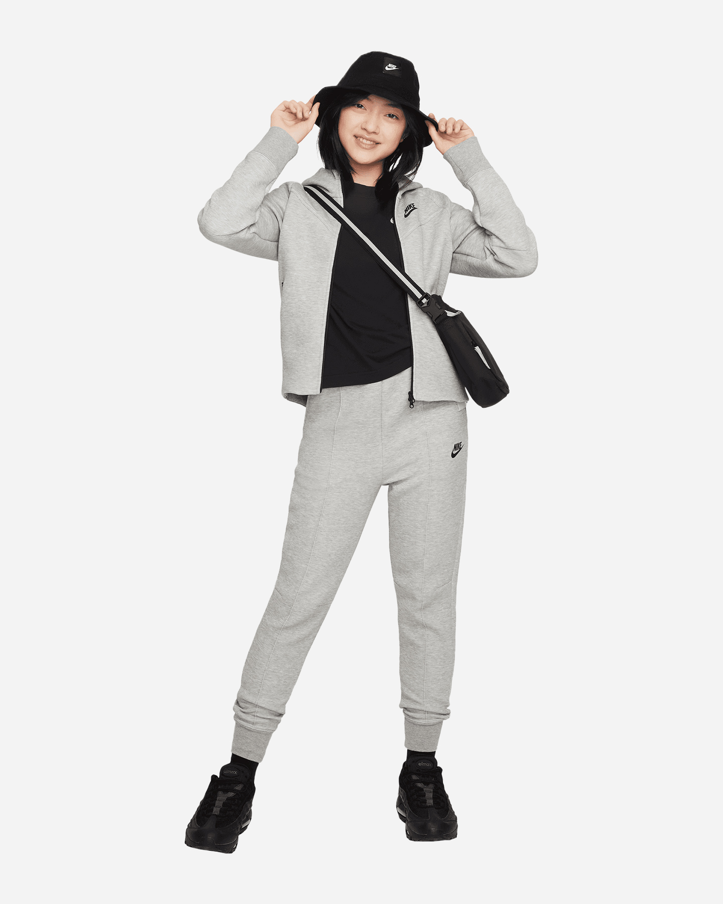 Felpa NIKE TECH FLEECE JR - Grigio - 2 | Cisalfa Sport