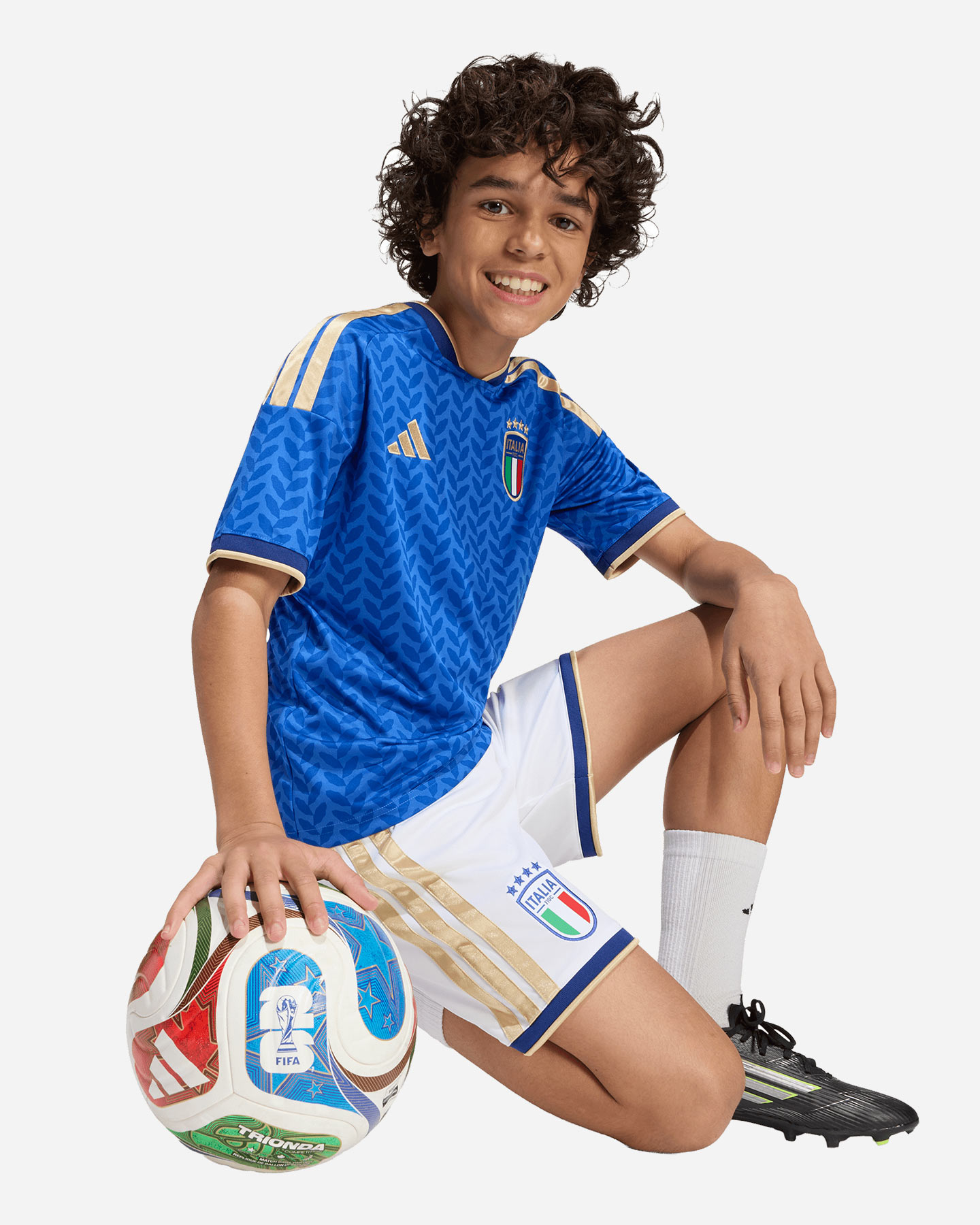 Pantaloncini calcio ufficiali ADIDAS ITALIA FIGC HOME JR - Bianco - 4 | Cisalfa Sport