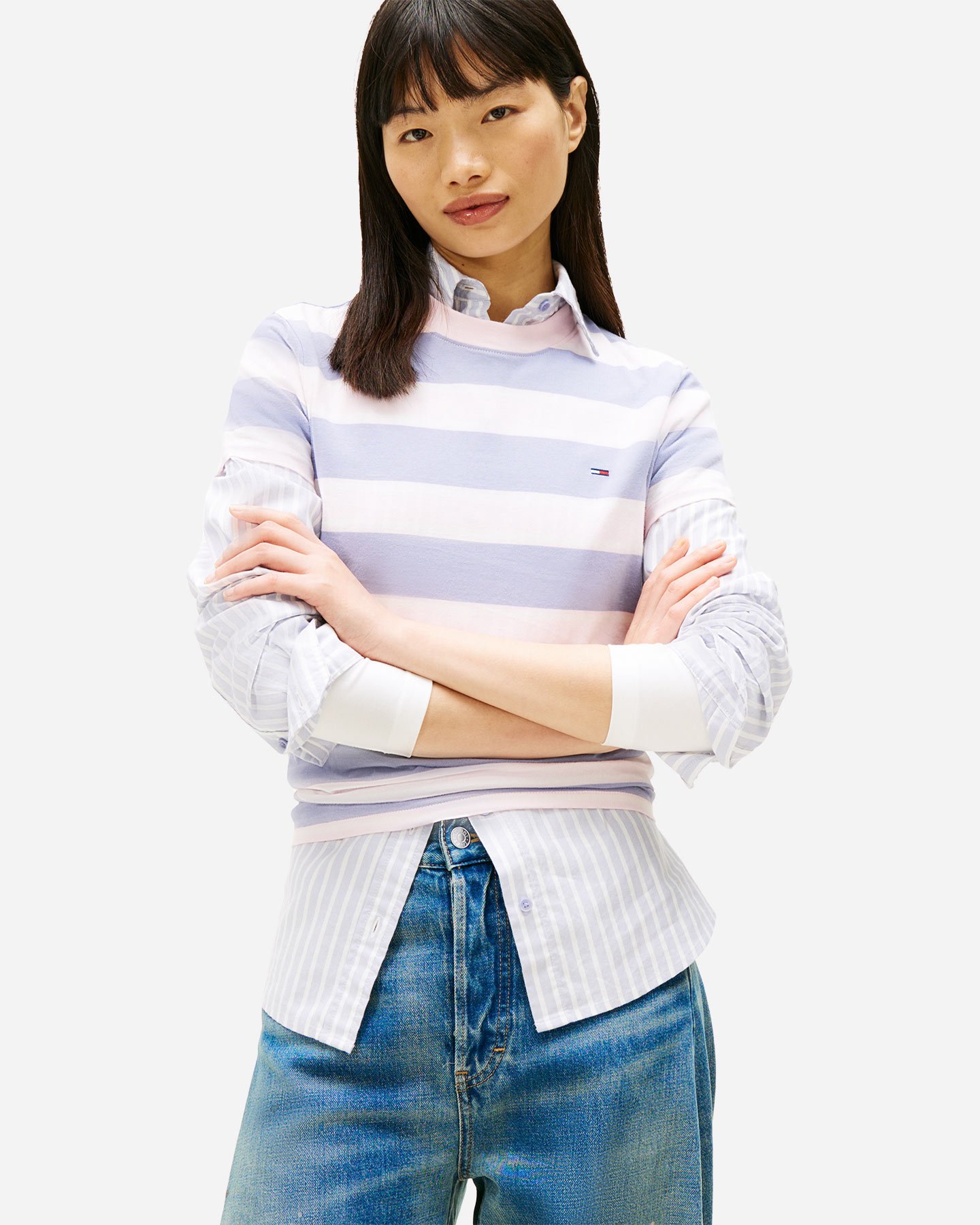 T-shirt TOMMY HILFIGER REGULAR STRIPE W - Lilla - 1 | Cisalfa Sport