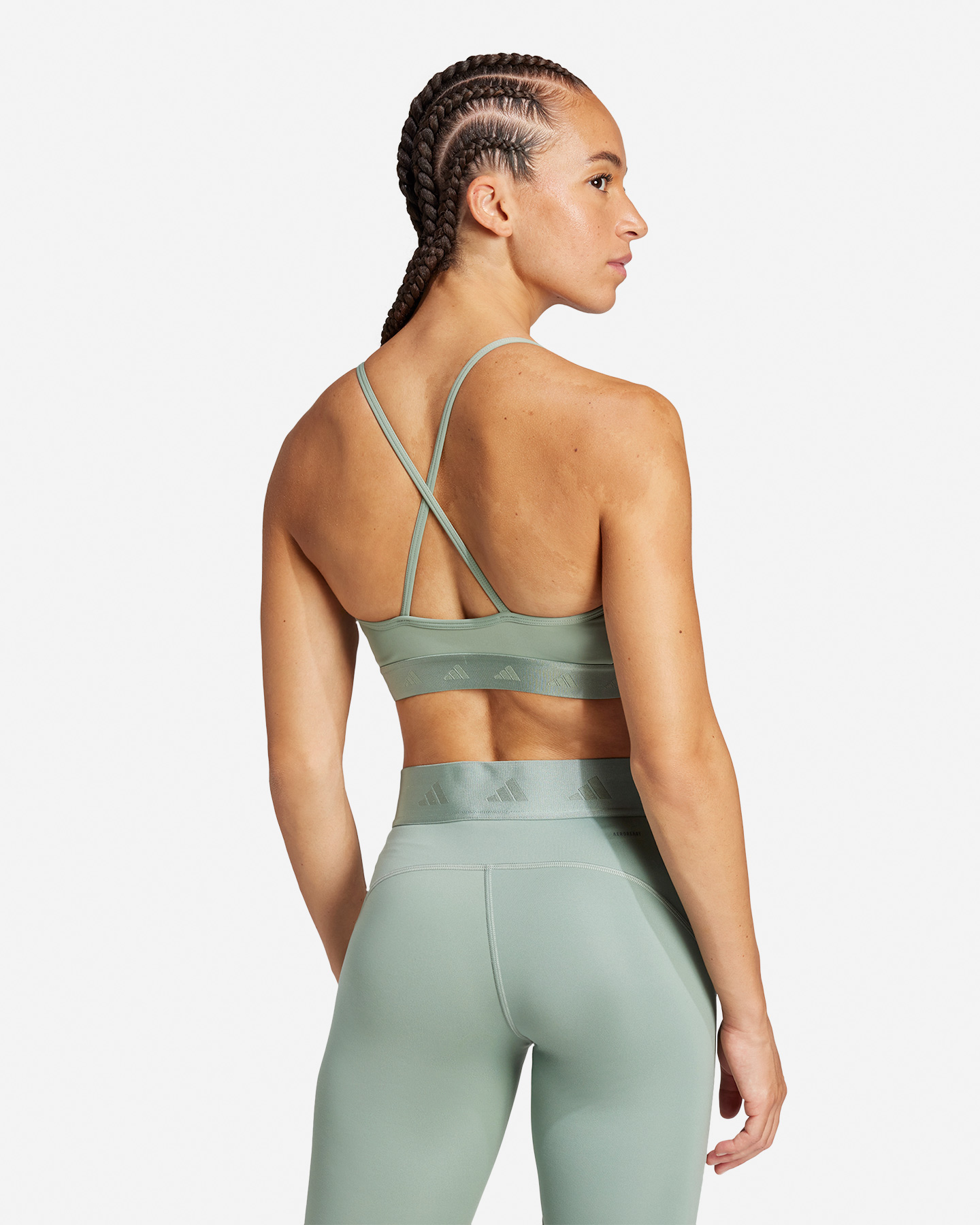 Bra training ADIDAS 3STRIPES HYGLM W - Verde - 3 | Cisalfa Sport