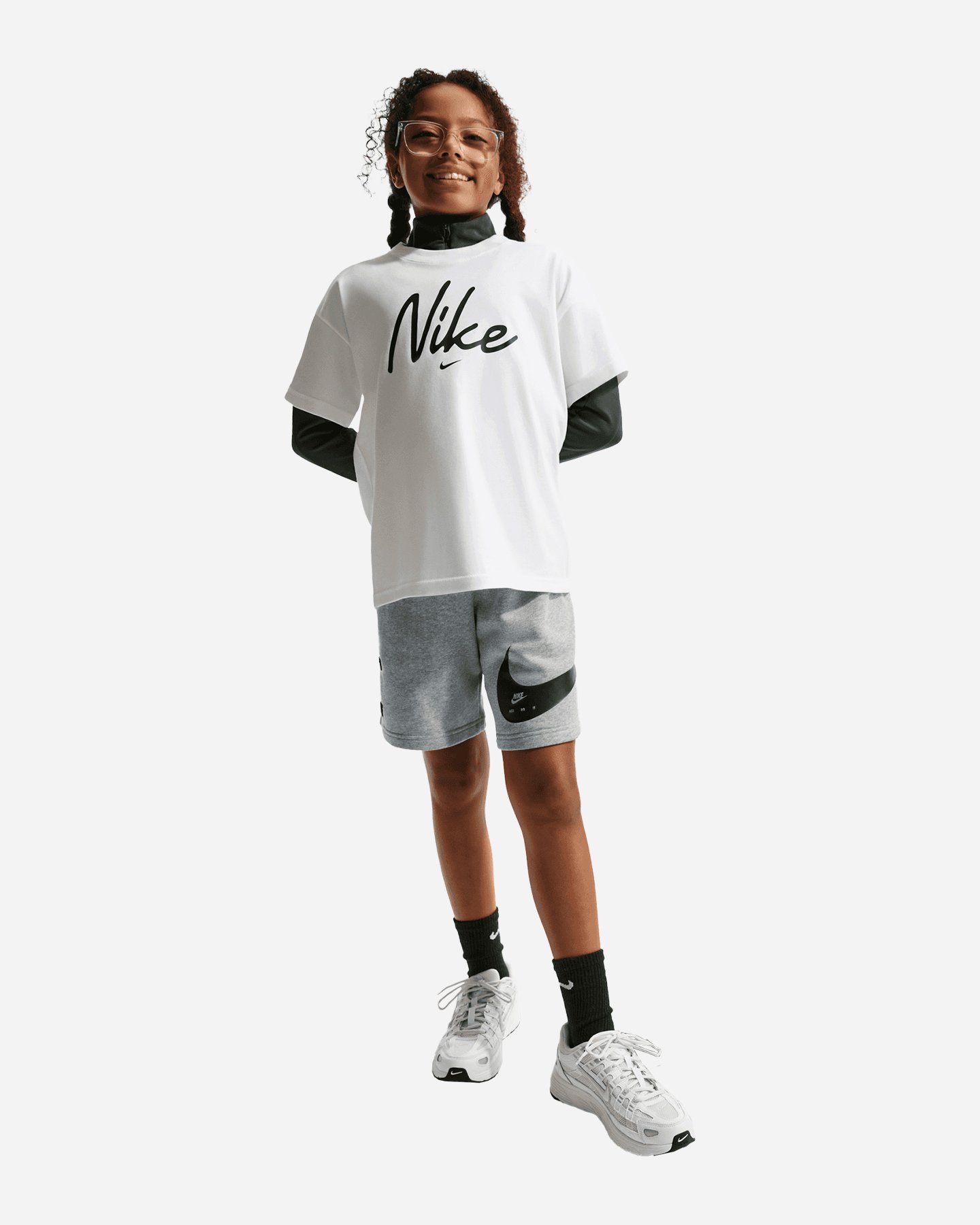 Pantaloncini NIKE BIG SWOOSH JR - Grigio - 4 | Cisalfa Sport