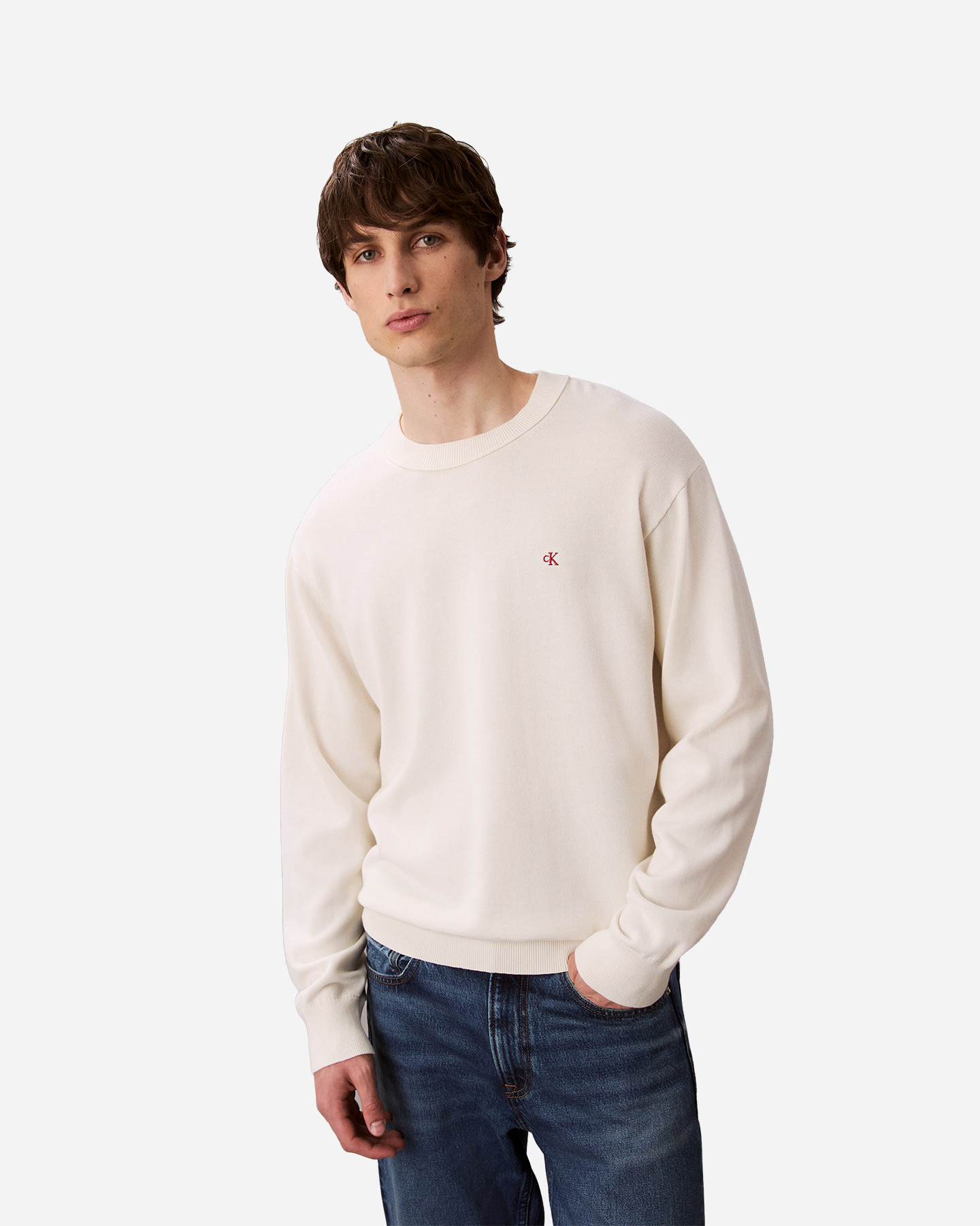 Maglione CALVIN KLEIN JEANS SMALL LOGO M - Beige - 1 | Cisalfa Sport