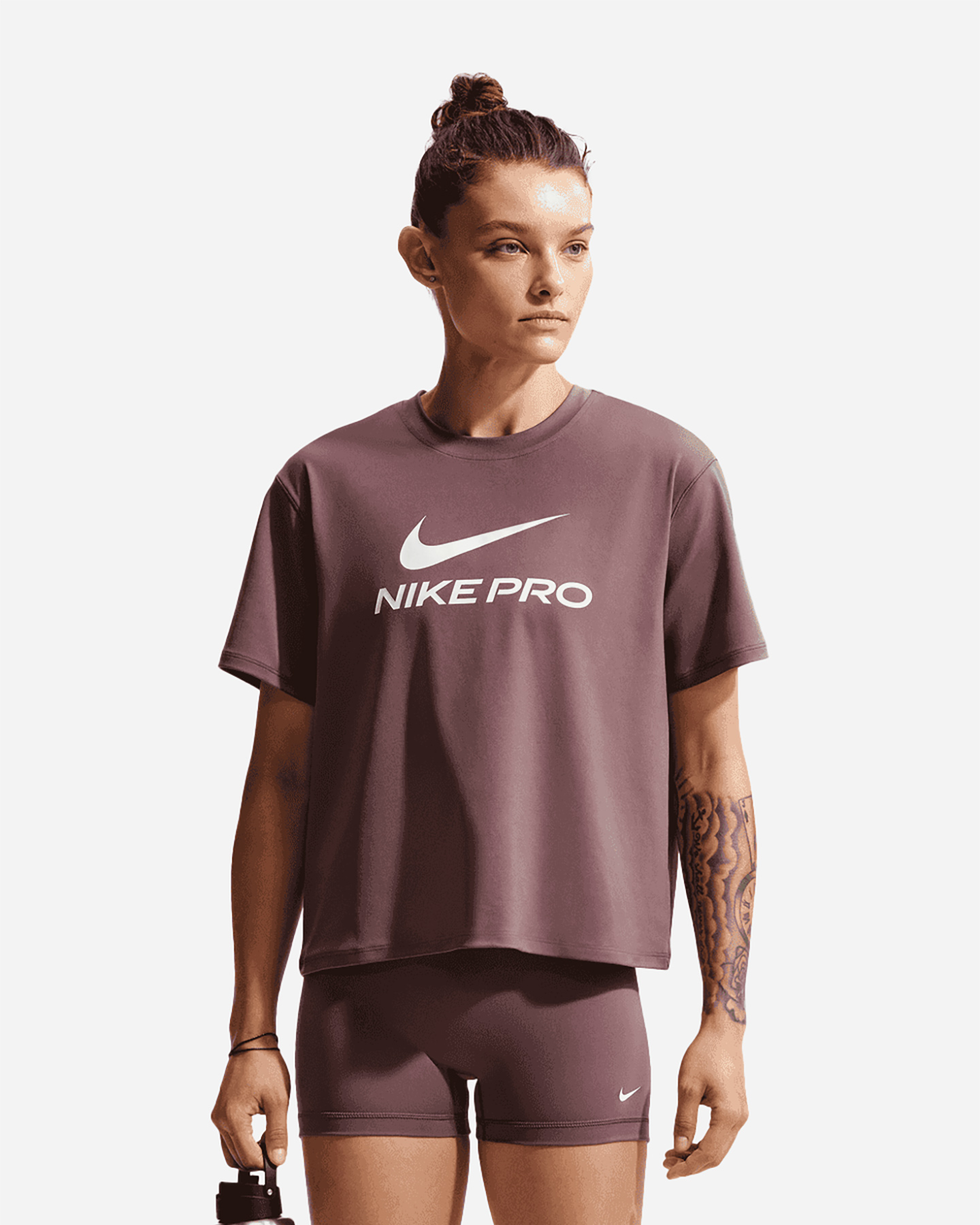 T-shirt training NIKE DRI FIT PRO W - Marrone - 0 | Cisalfa Sport